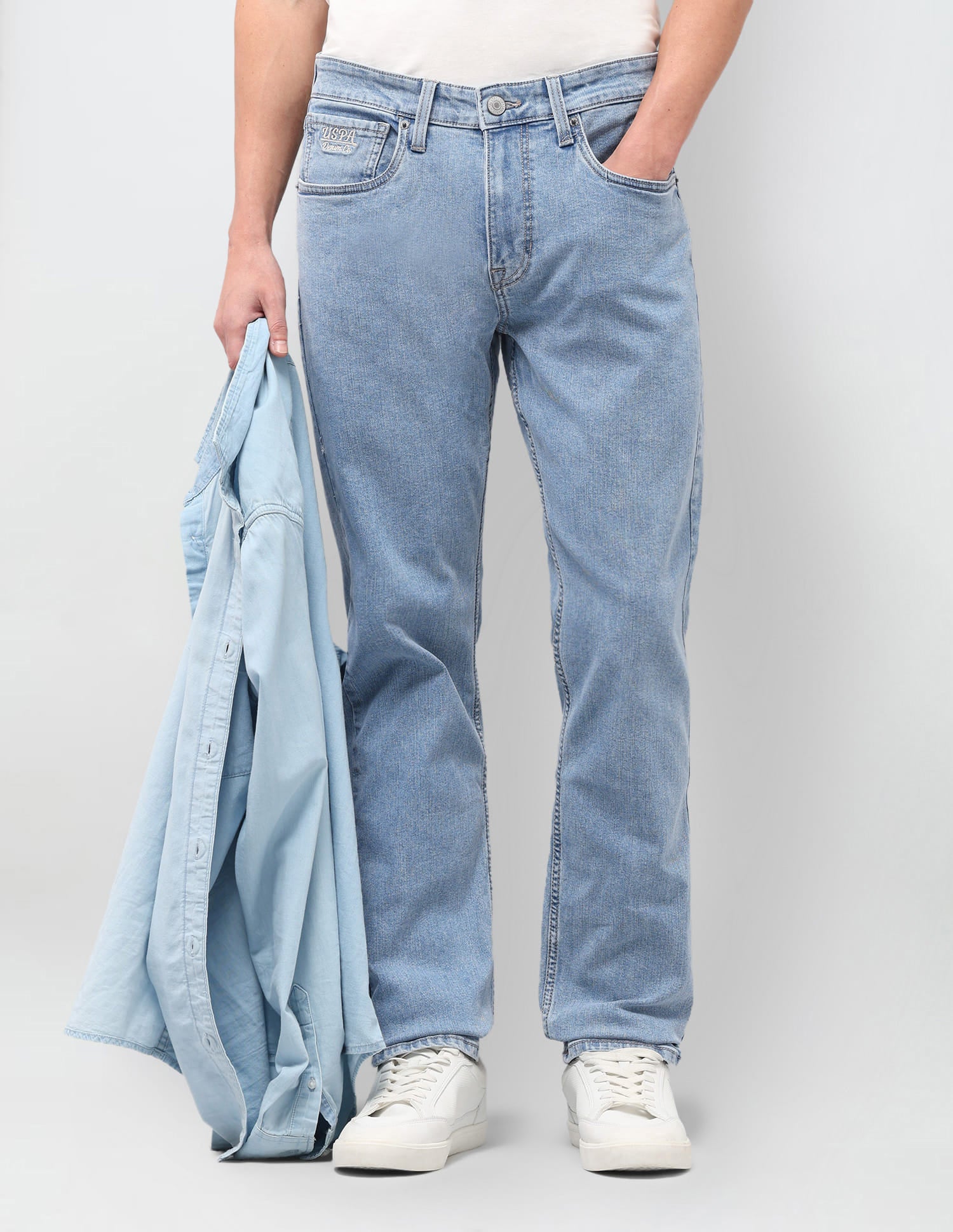 Solid Straight Fit Jeans Blue - U.S. Polo Assn. India | Large