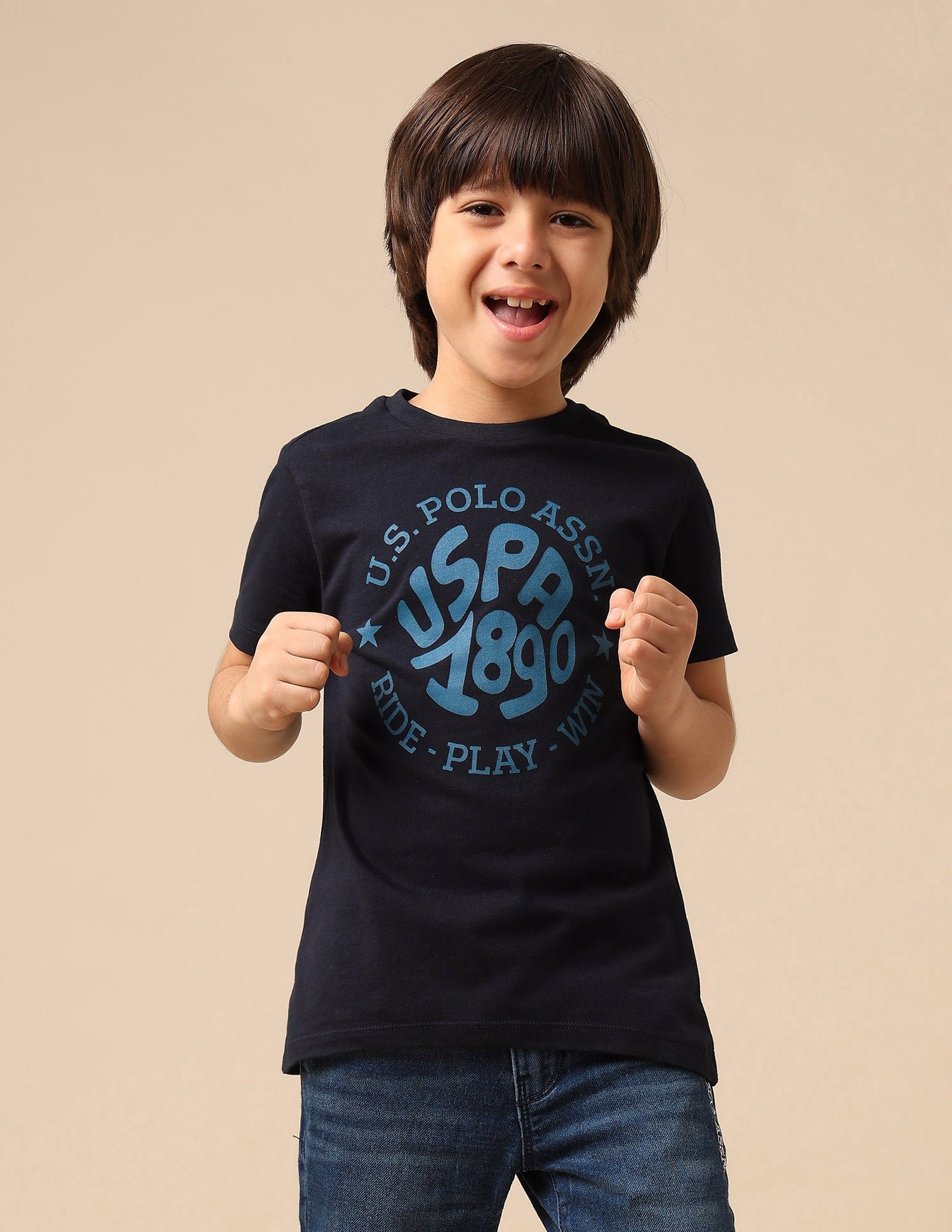 Boys Brand Printed Regular Fit T Shirt