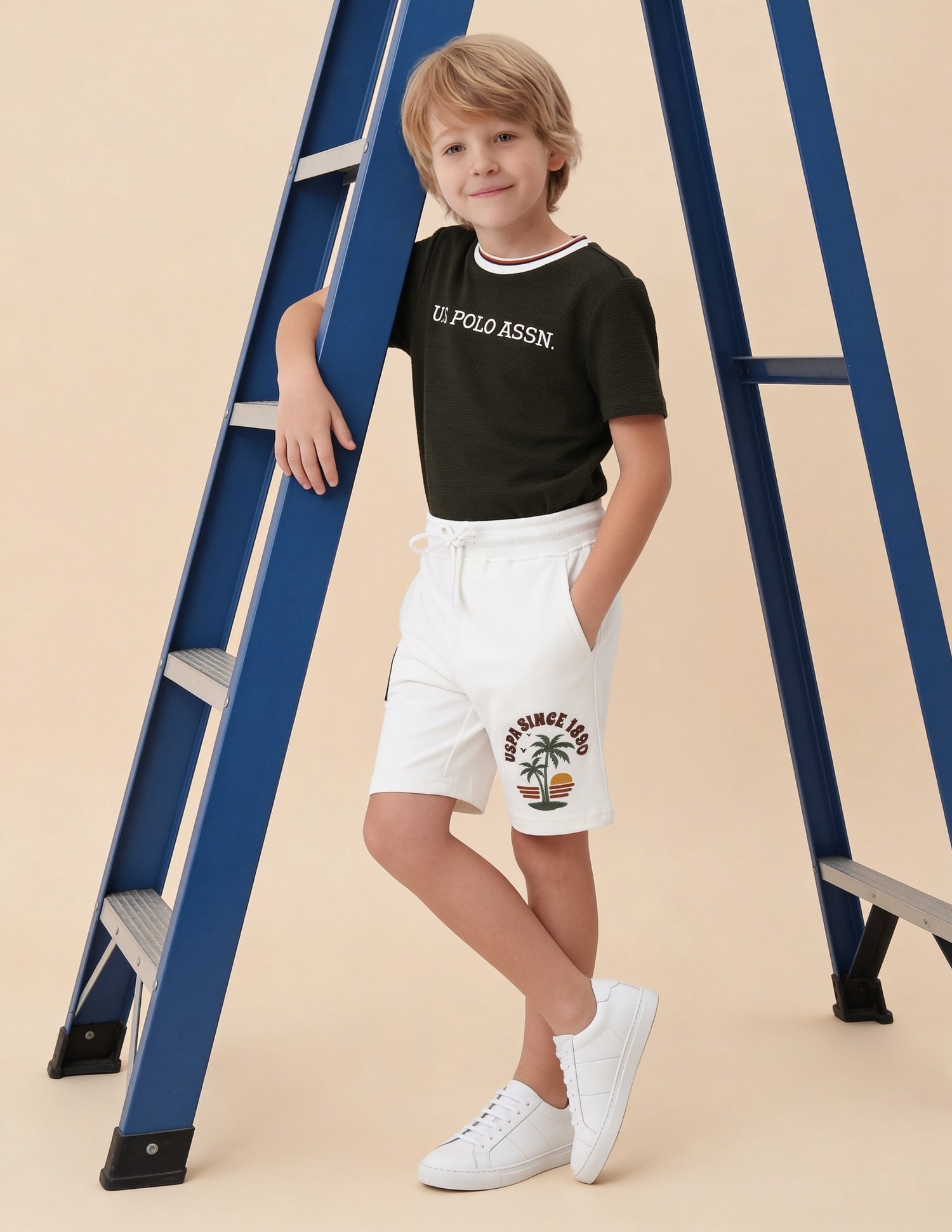 Graphic Brand Embroidered Shorts