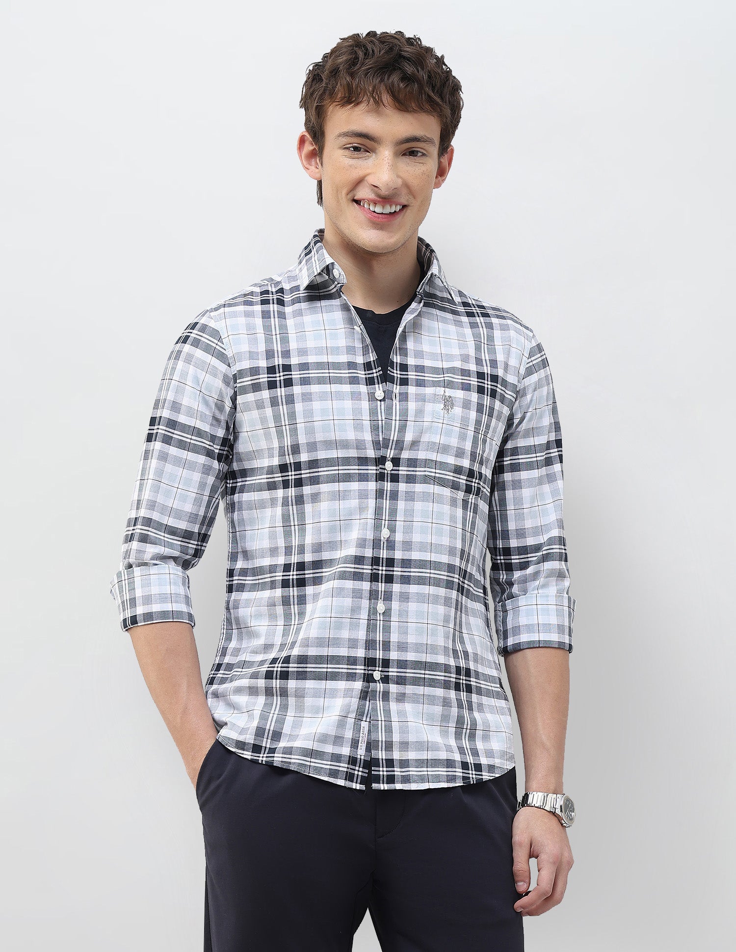 Tartan Checked Regular Fit Shirt Navy - U.S. Polo Assn. India | Large