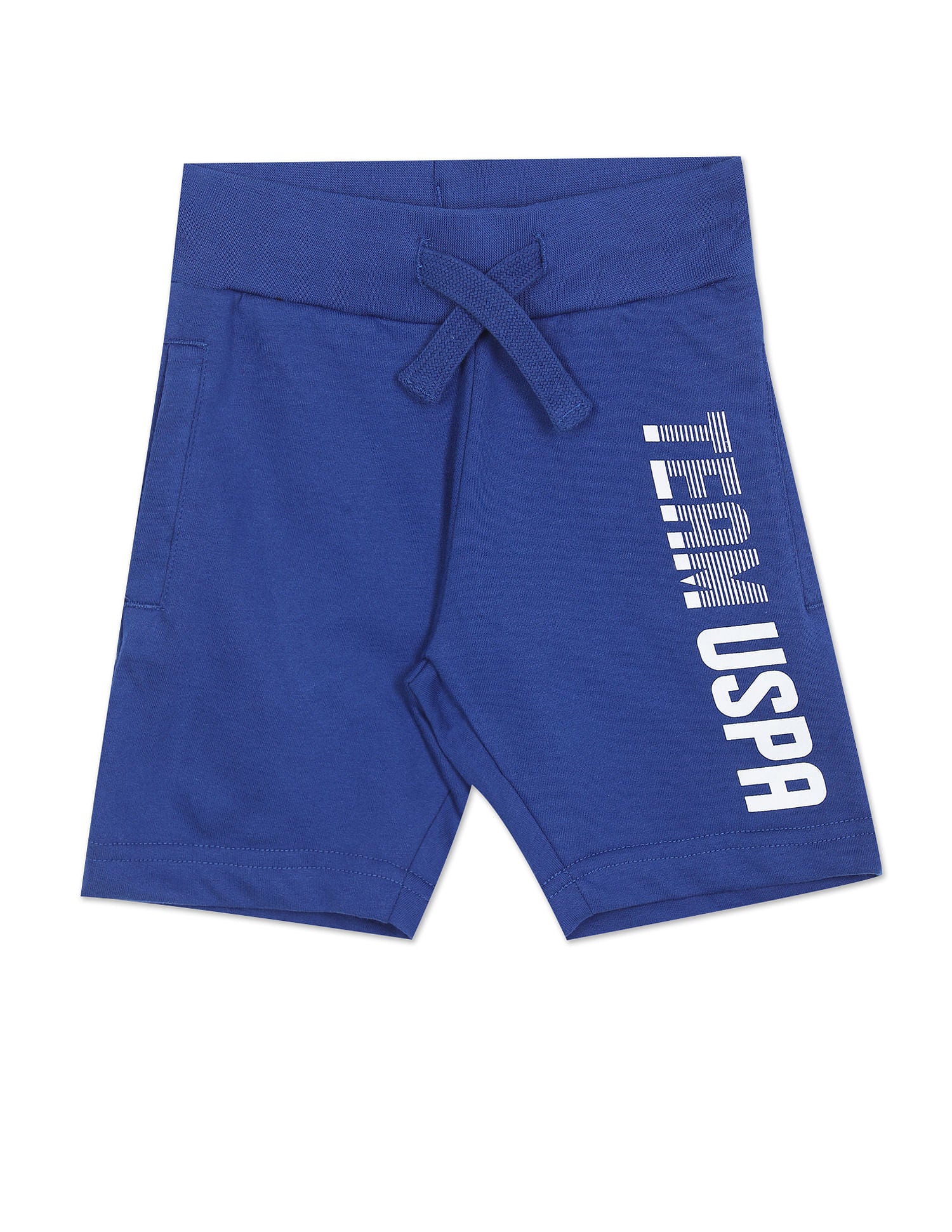 Boys Blue Mid Rise Printed Shorts Blue - U.S. Polo Assn. India | Large