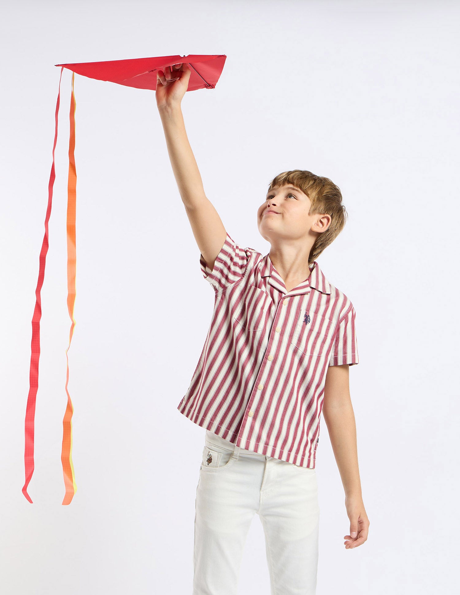 Boys Vertical Striped Relaxed Fit Shirt