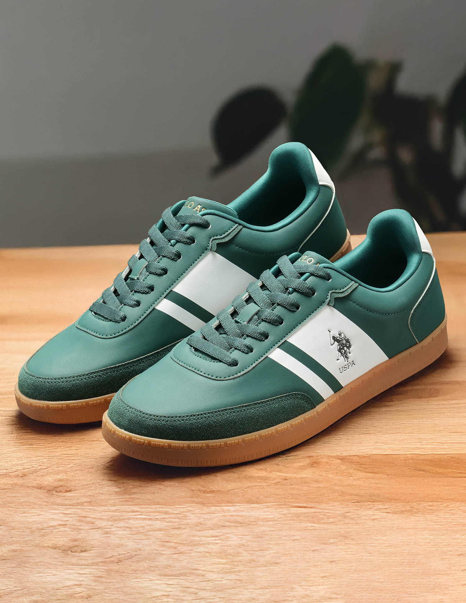 Men Hilton Colourblocked Sneakers Green - U.S. Polo Assn. India | Large