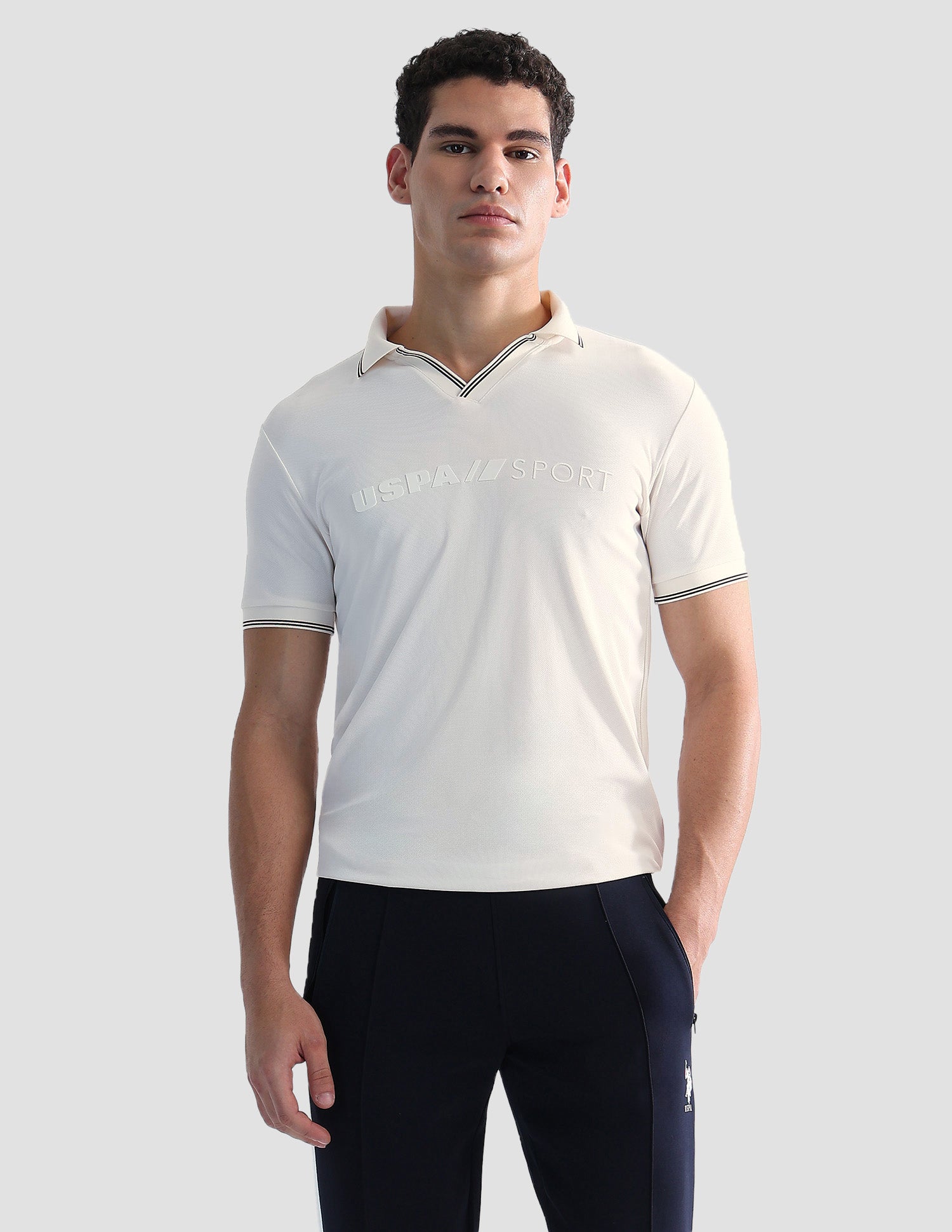 Brand Embossed Regular Fit Active Polo Shirt