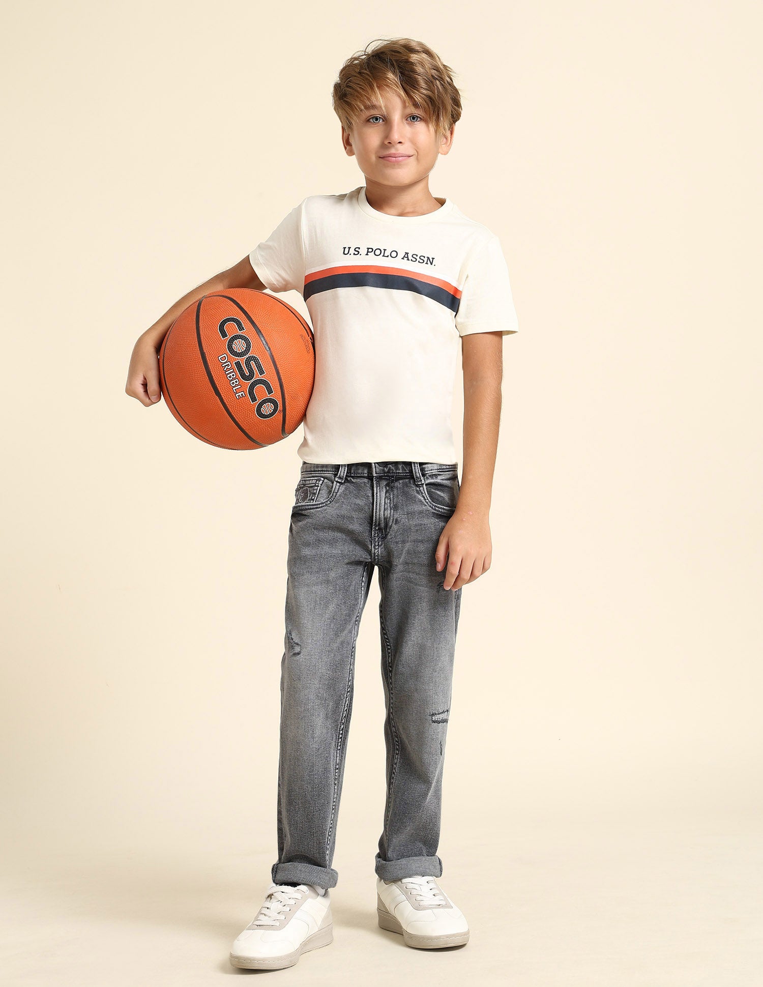 Boys Relaxed Fit Grey Jeans