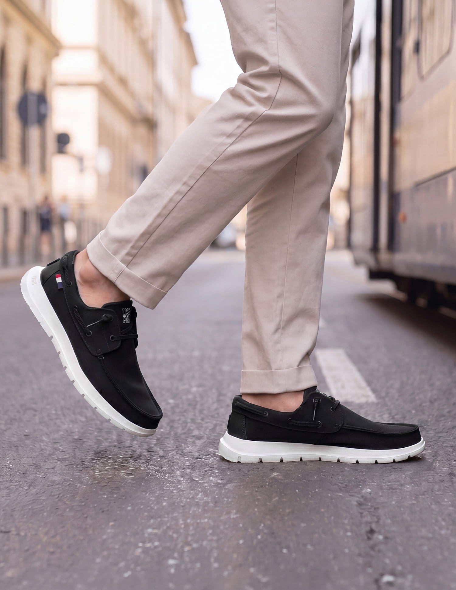 Round Toe Slip Ons Nero Sneakers Black - U.S. Polo Assn. India | Large
