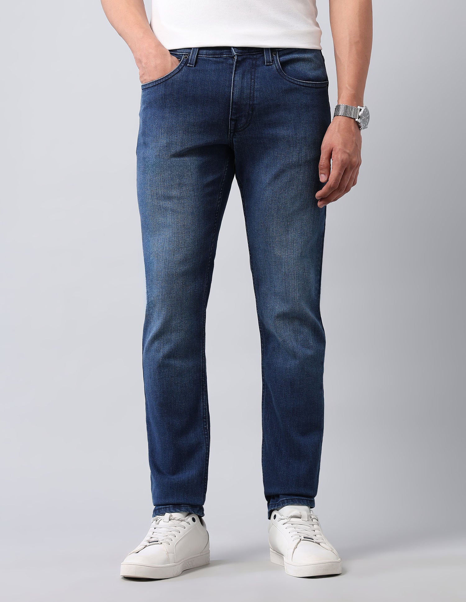 Brandon Slim Tapered Fit Blue Jeans