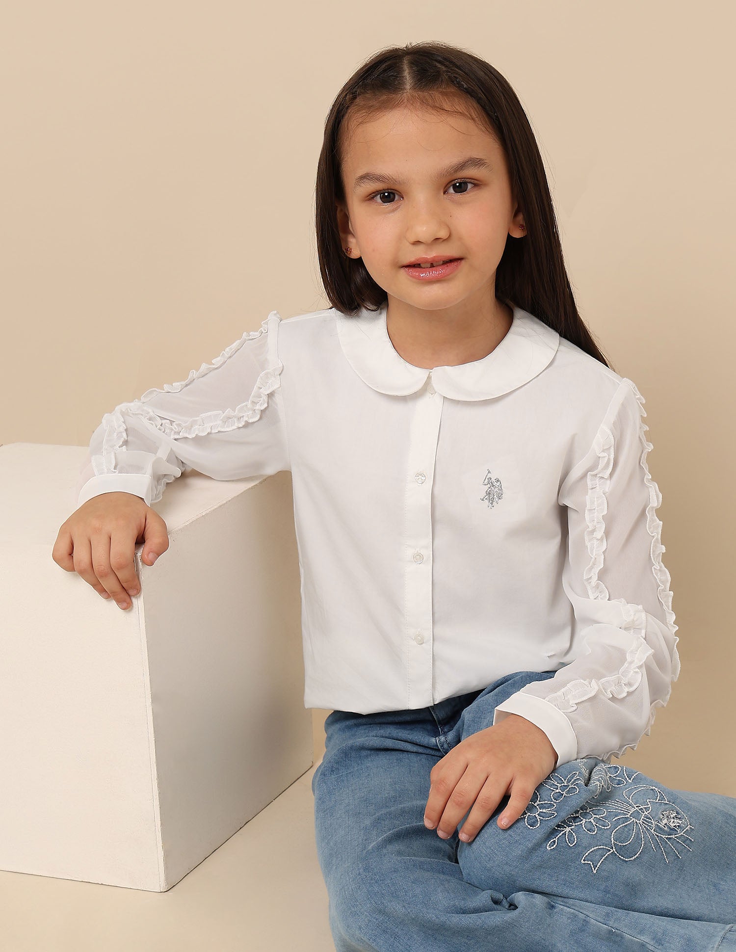 Girls Solid Regular Fit Top