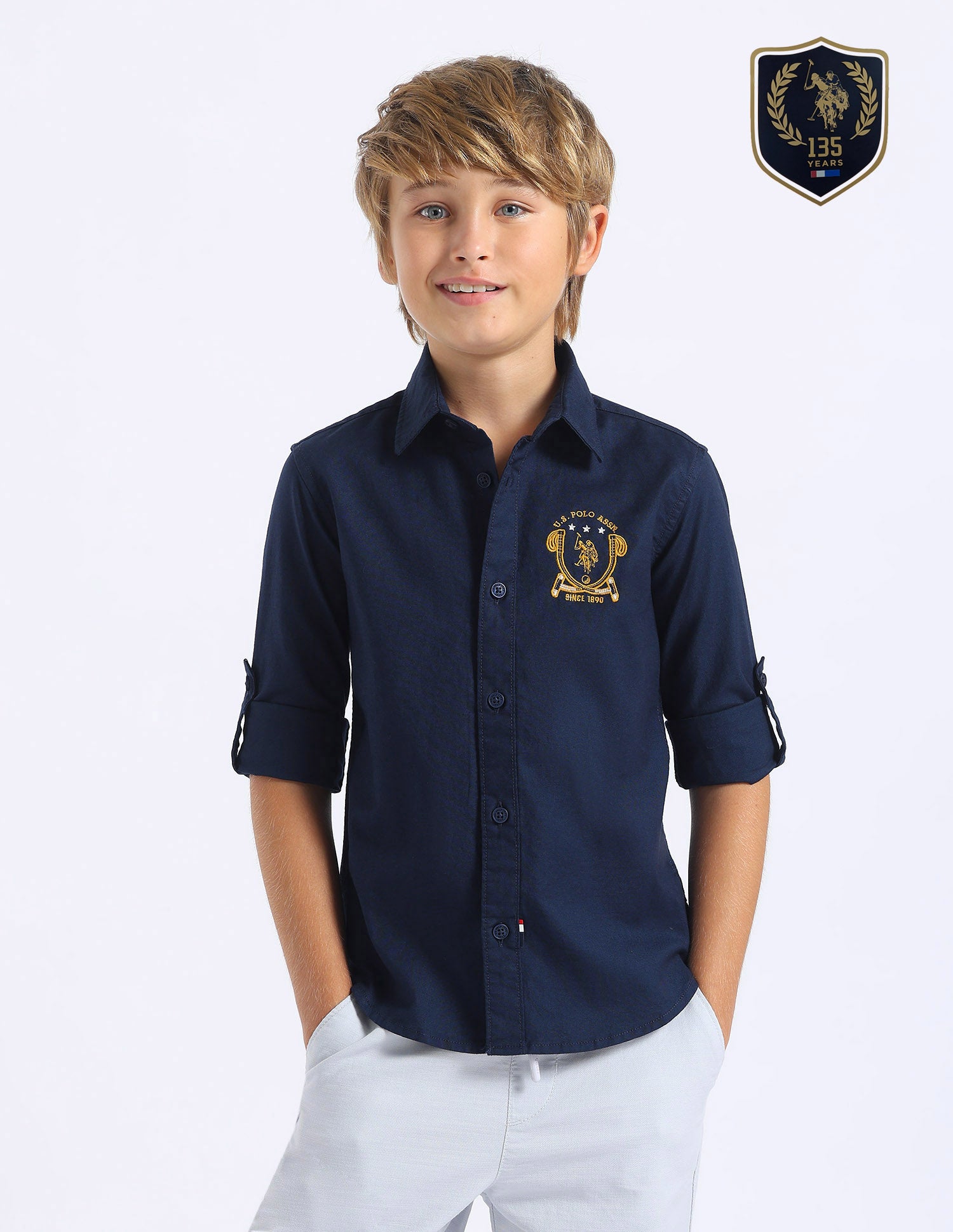 Boys Solid Regular Fit Shirt