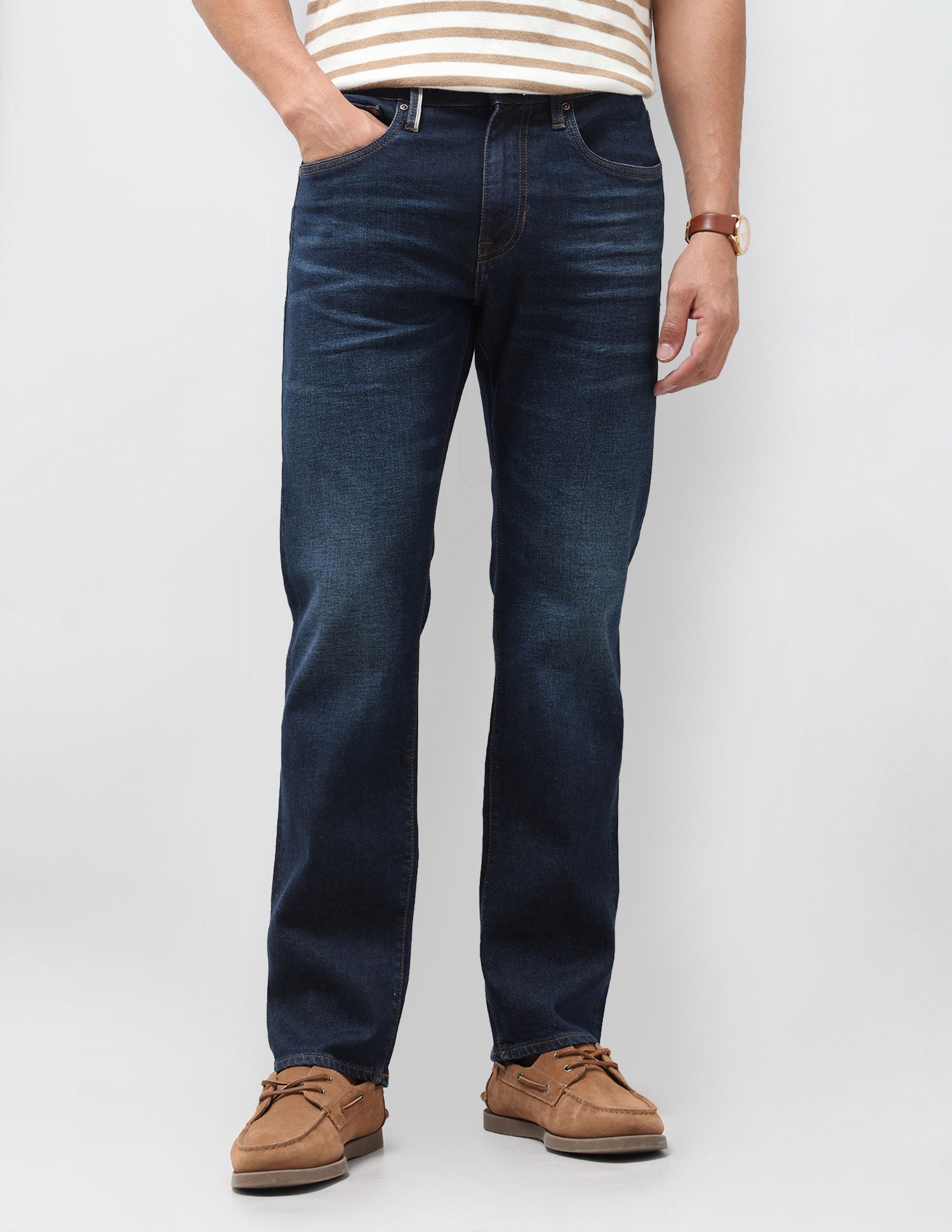 Harold Slim Straight Fit Blue Jeans Mid Blue - U.S. Polo Assn. India | Large