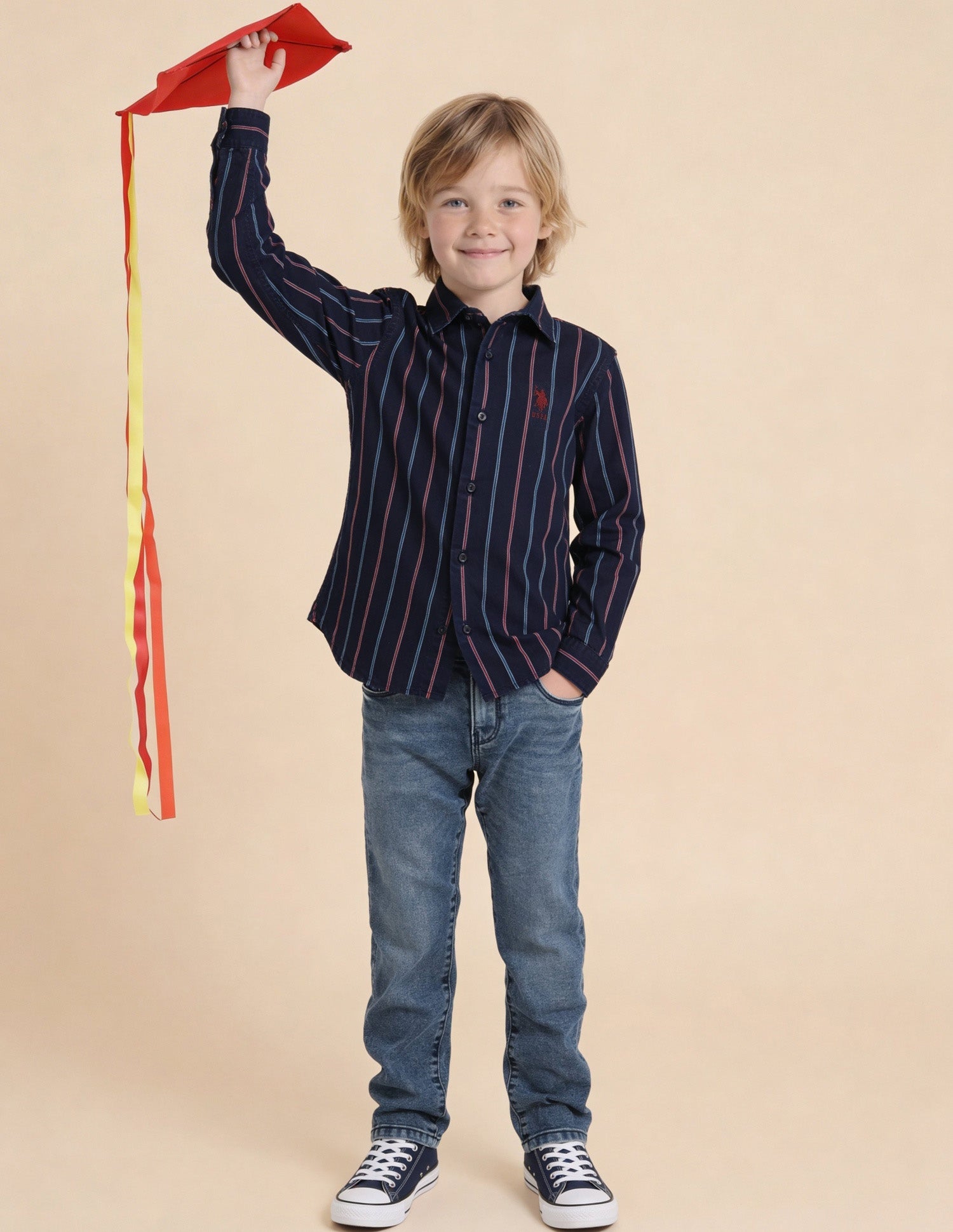 Vertical Striped Twill Shirt