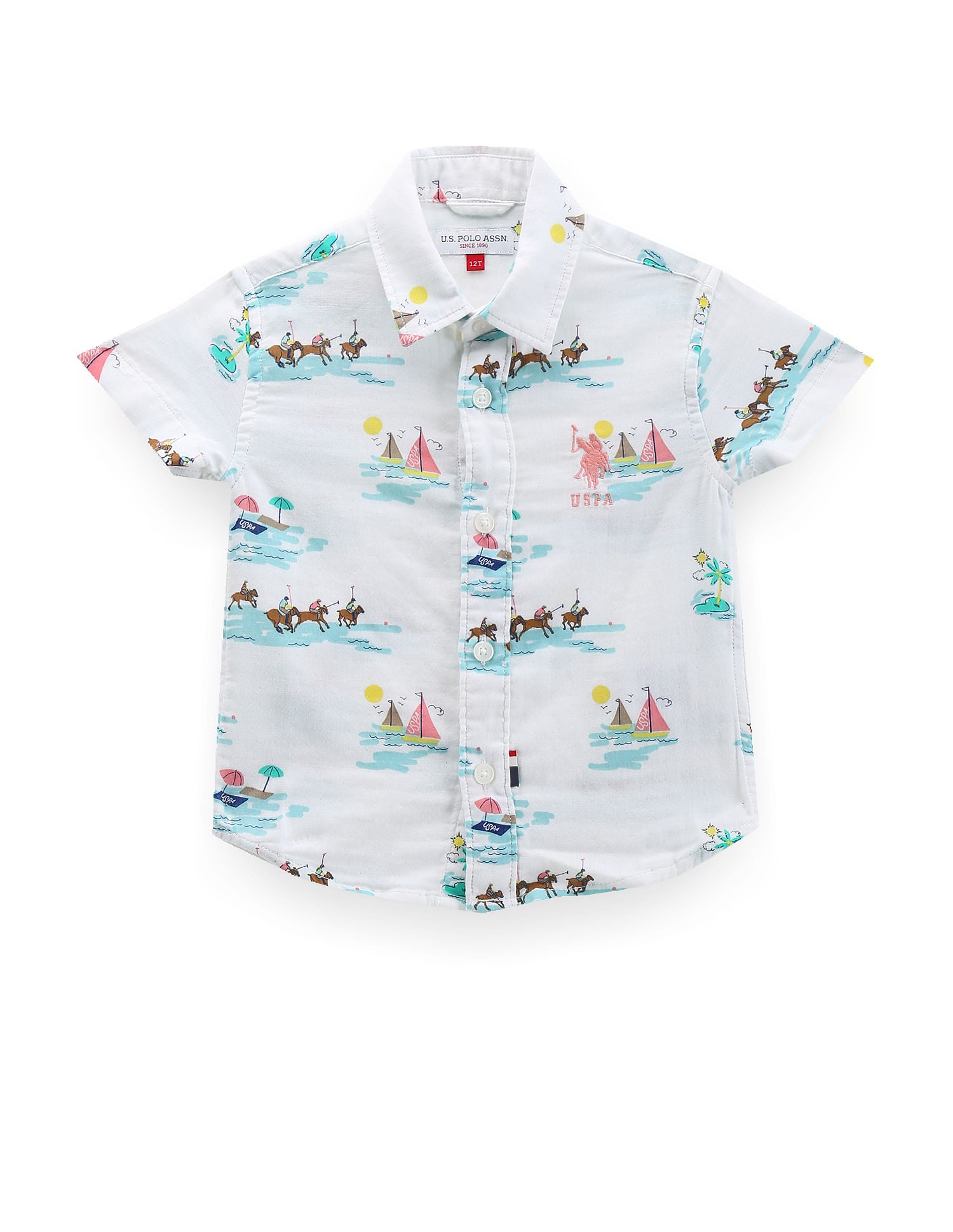 Boys Graphic Print Cotton Shirt