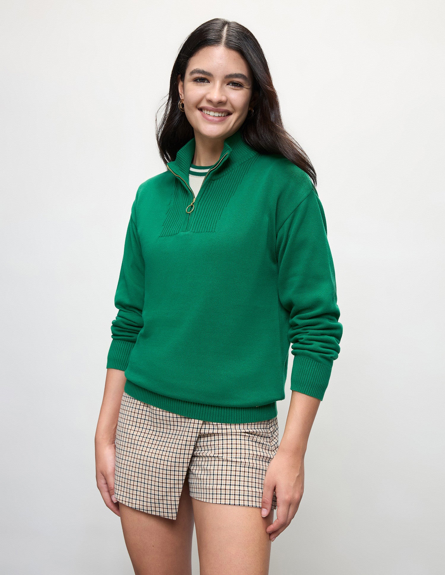 Solid Regular Fit Sweater Green - U.S. Polo Assn. India | Large