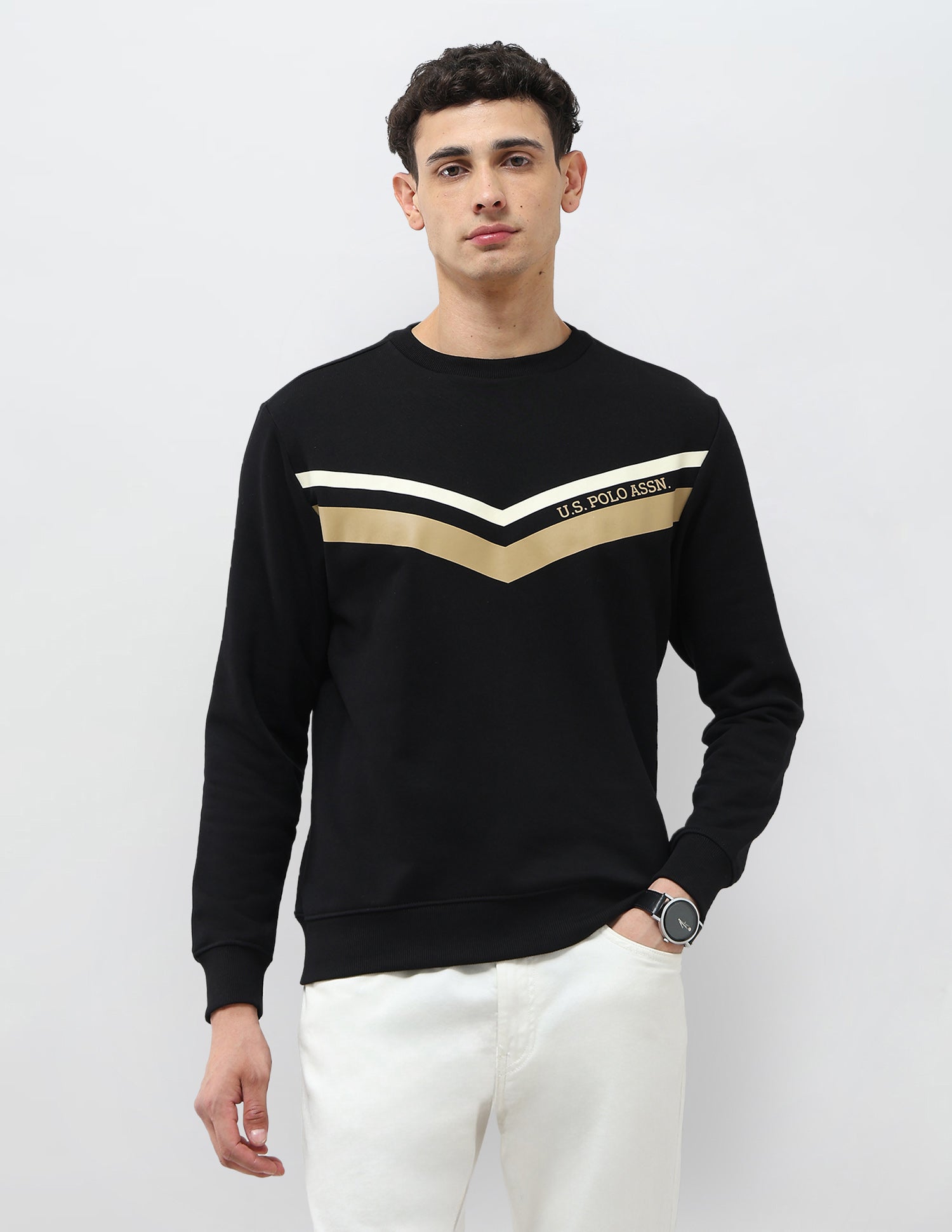 Chevron Printed Regular Fit Sweatshirt