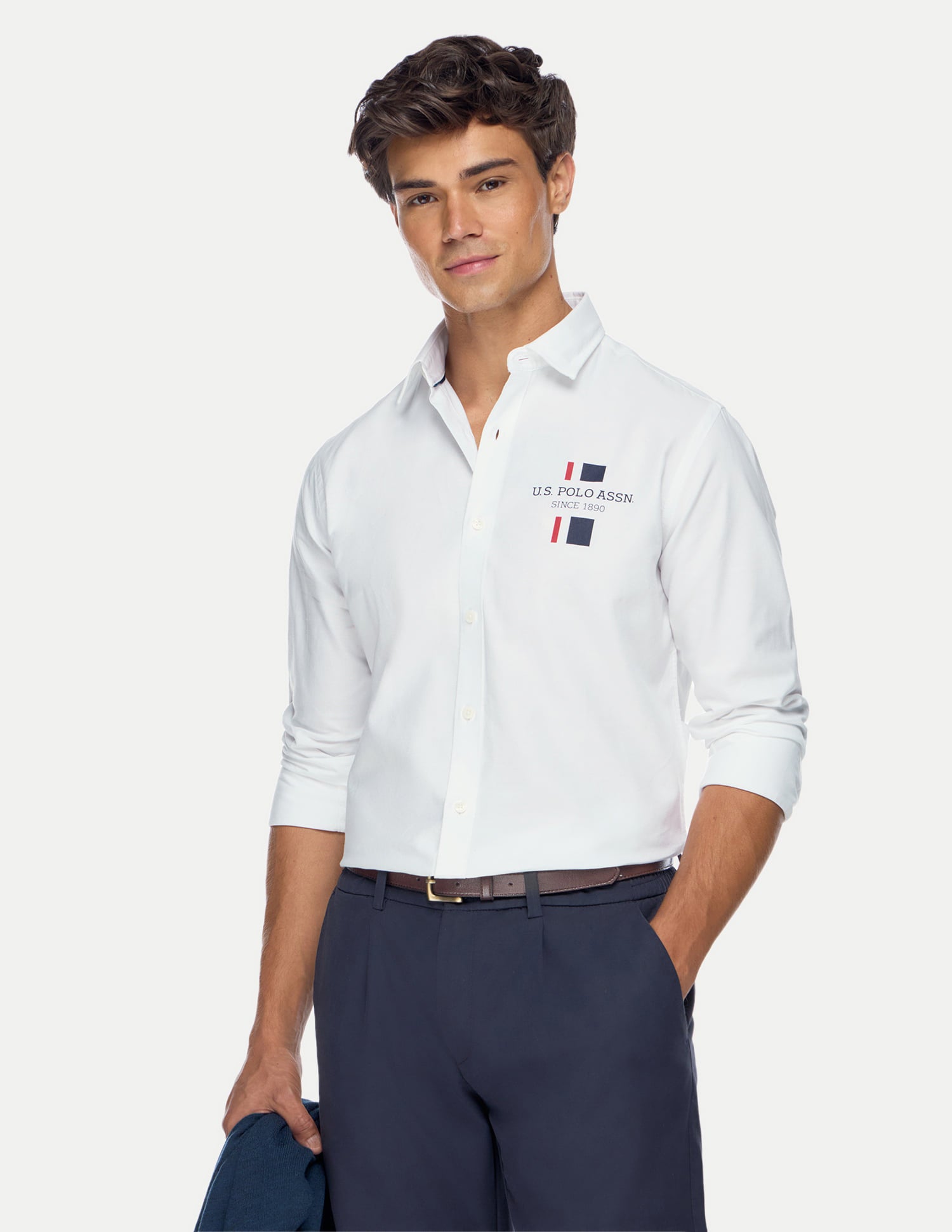 Long Sleeve Solid Brand Shirt