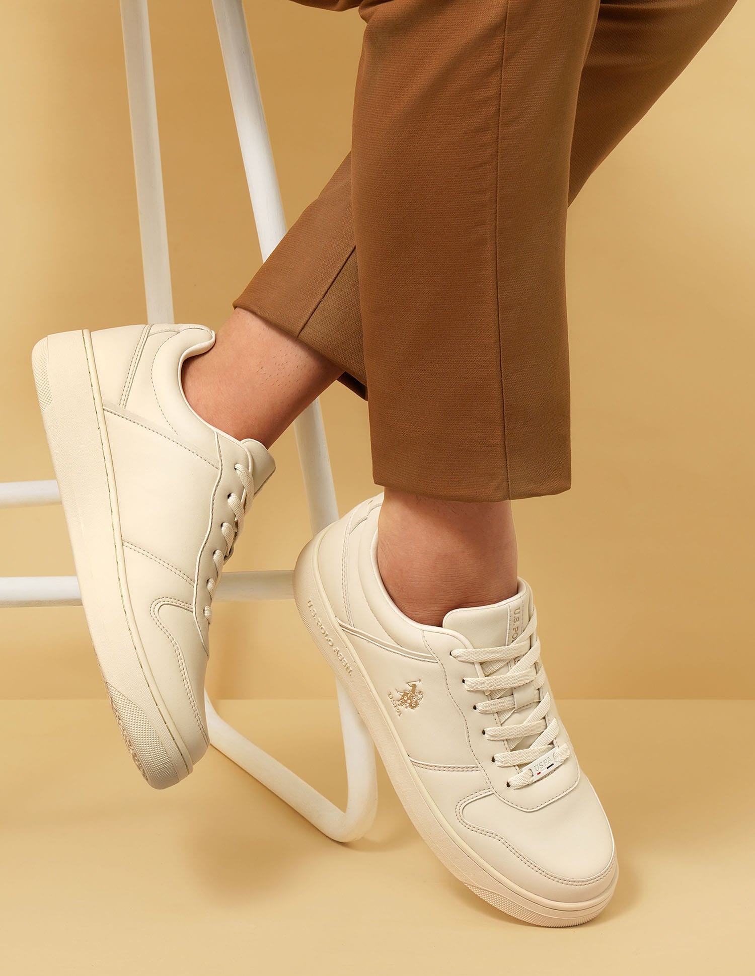 Men Joan Sneakers Cream - U.S. Polo Assn. India | Large