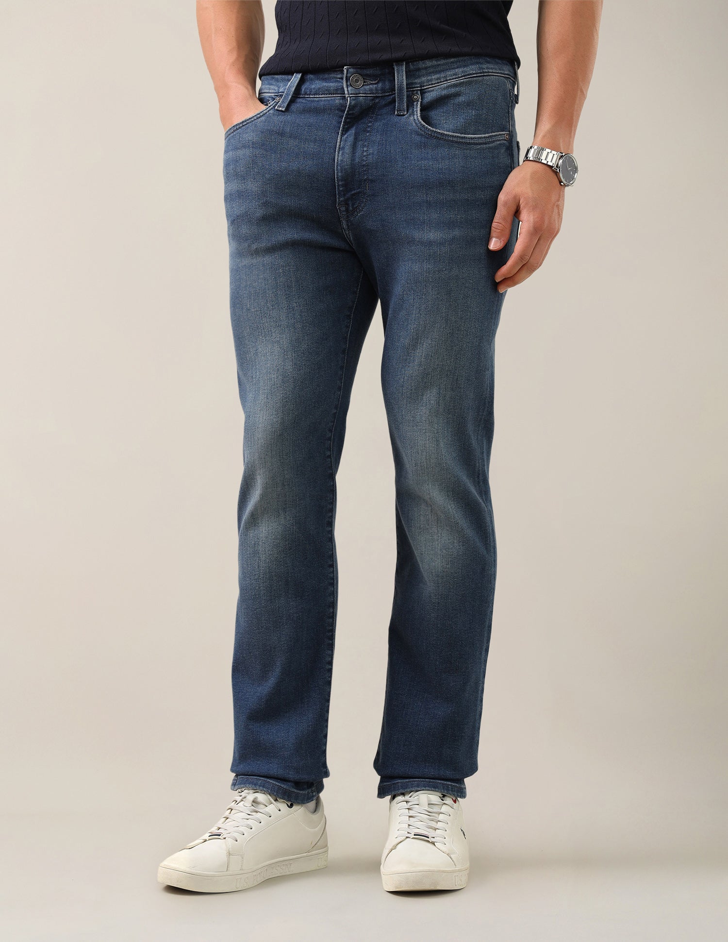 Harold Slim Straight Fit Blue Jeans Blue - U.S. Polo Assn. India | Large