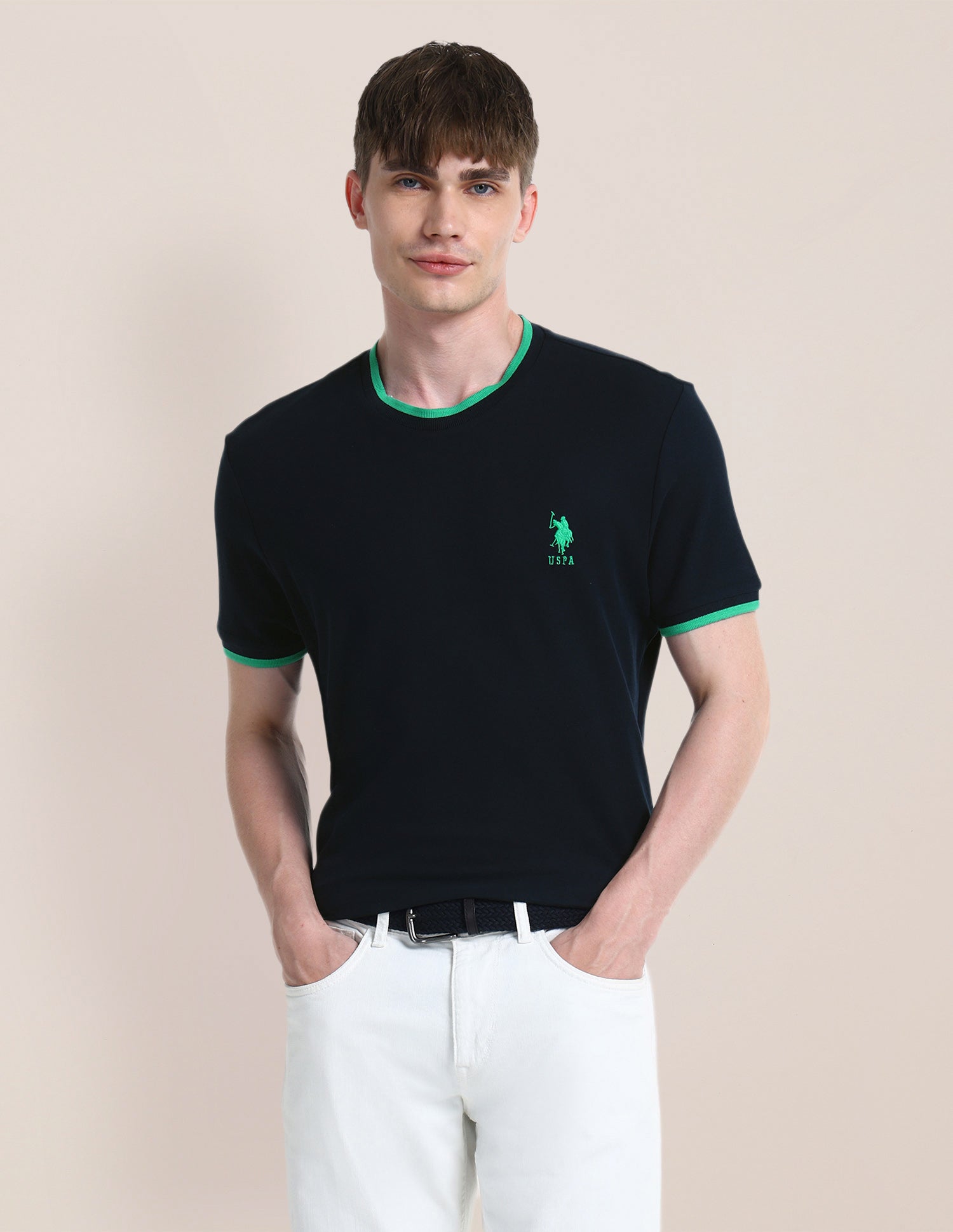 Solid Slim Fit T-Shirt Navy - U.S. Polo Assn. India | Large