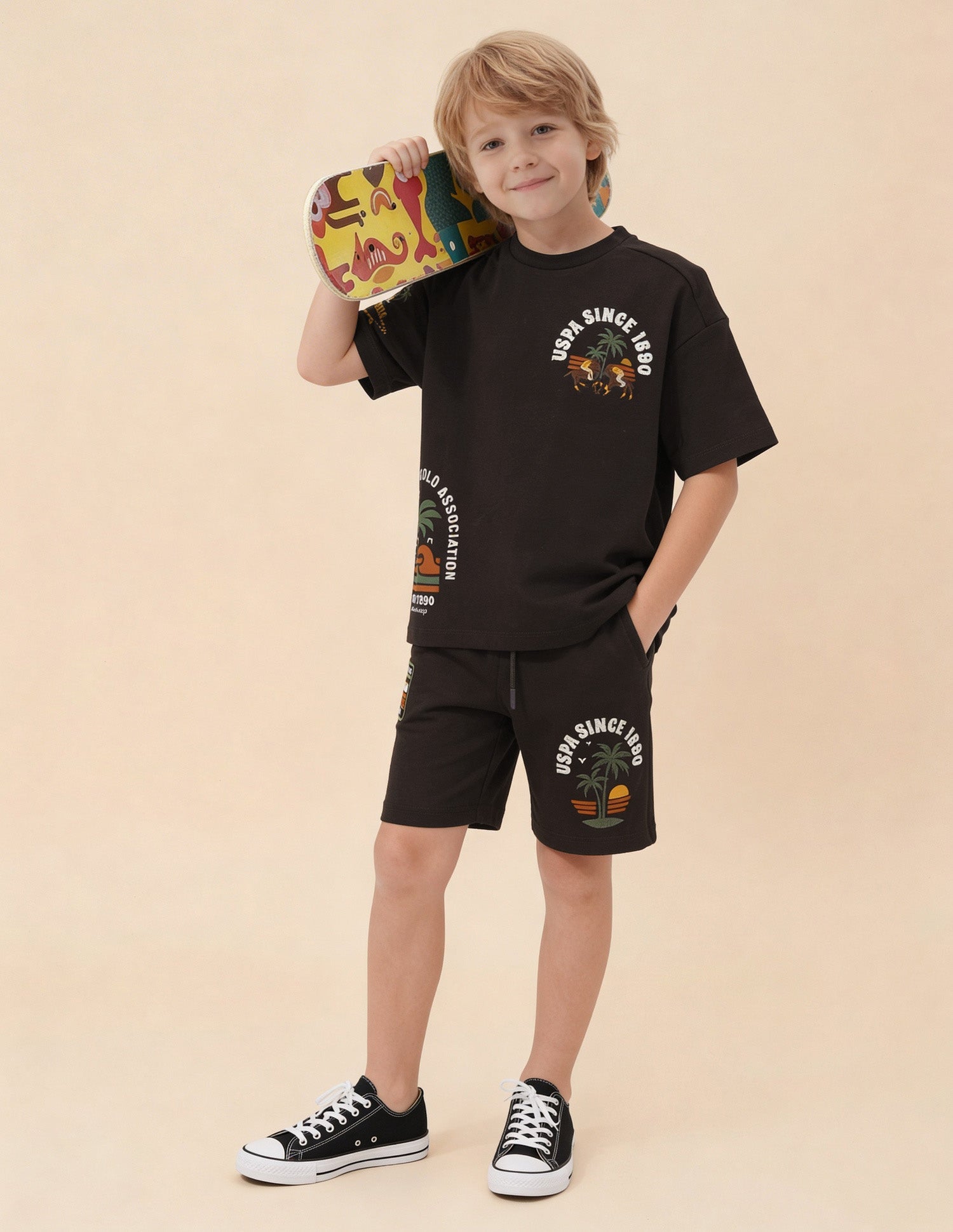 Graphic Brand Embroidered Oversized Fit T-Shirt