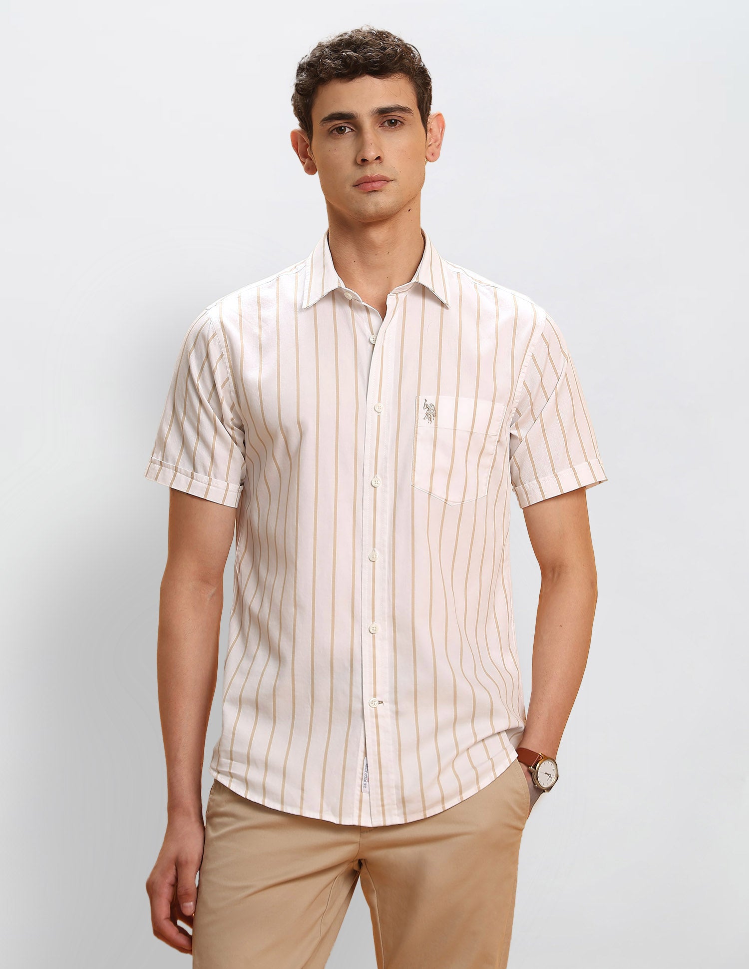 Tailored Fit Vertical Striped Shirt