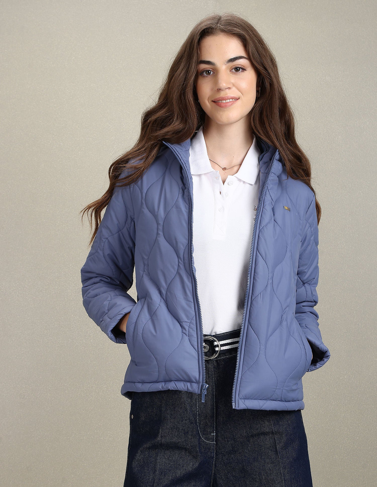 Hooded Puffer Jacket Blue - U.S. Polo Assn. India | Large