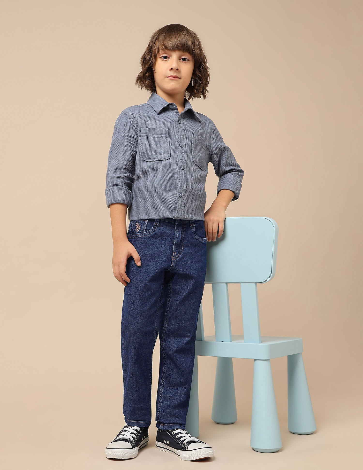 Boys Slim Fit Mid Rise Jeans