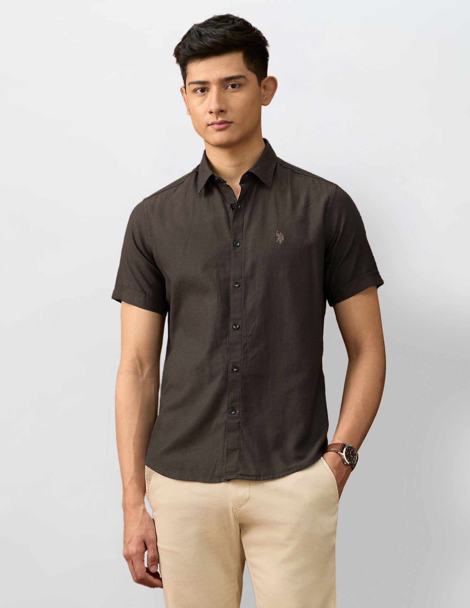 Textured Dobby Varsity Shirt