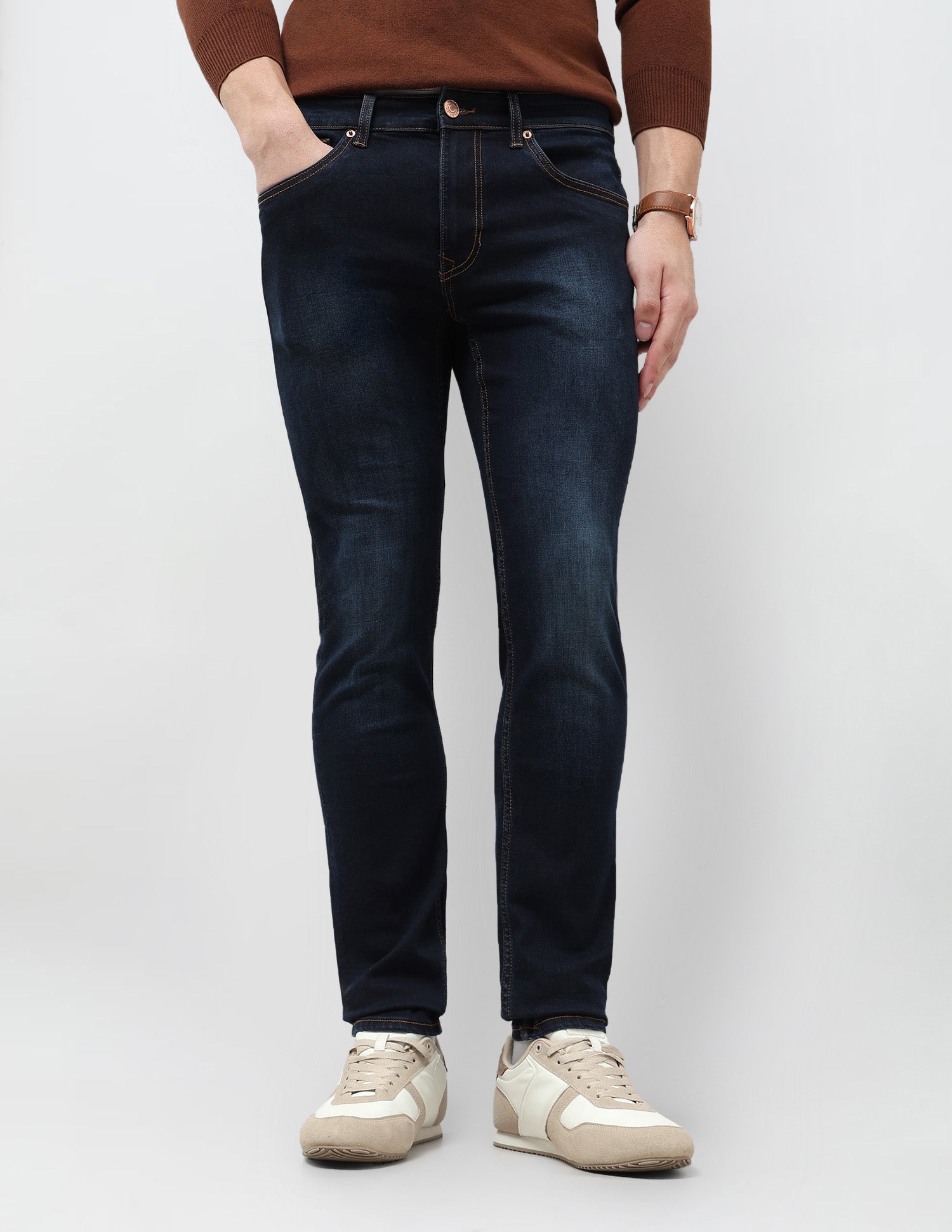 Brandon Slim Tapered Fit Blue Jeans