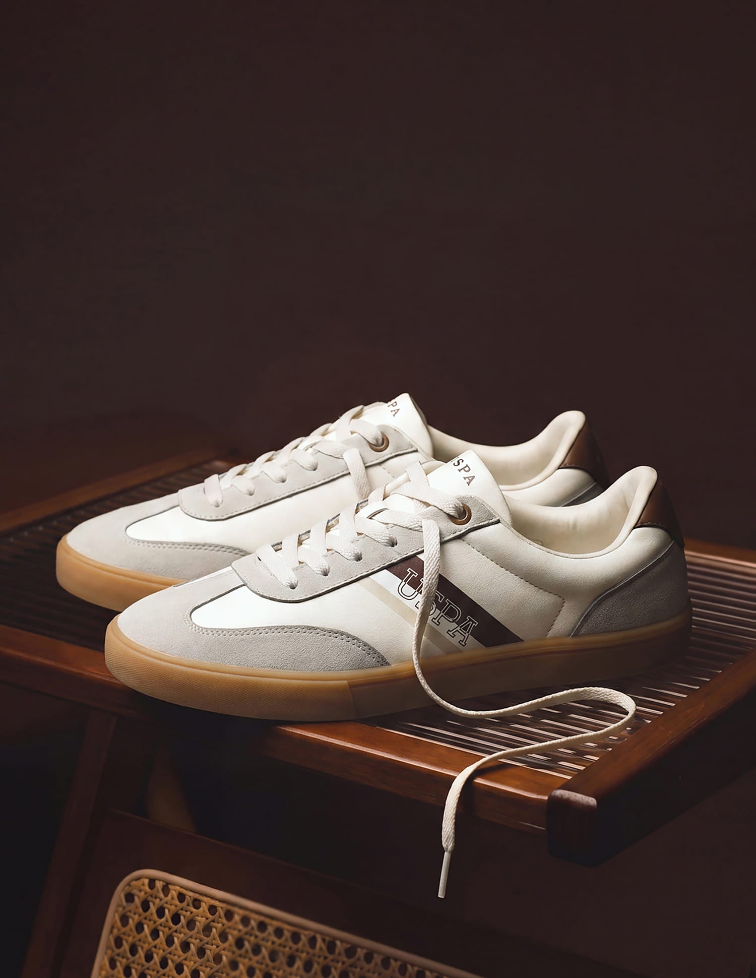 Men Hamet 2.0 Striped Sneakers Beige - U.S. Polo Assn. India | Large