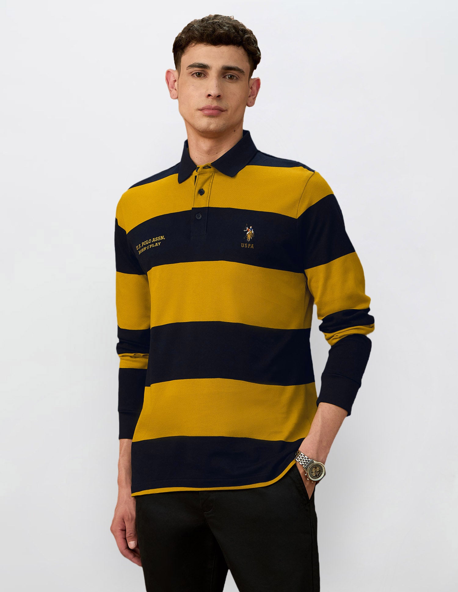 Horizontal Striped Varsity Theatre Polo Shirt