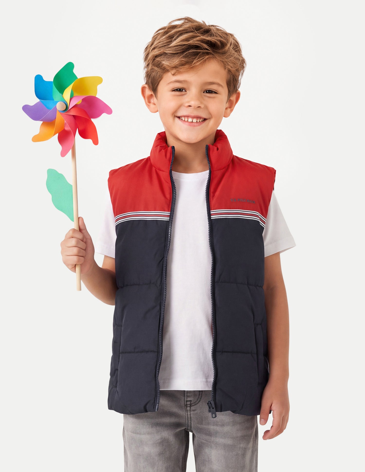 Colourblocked Regular Fit Puffer Jacket Navy - U.S. Polo Assn. India | Large
