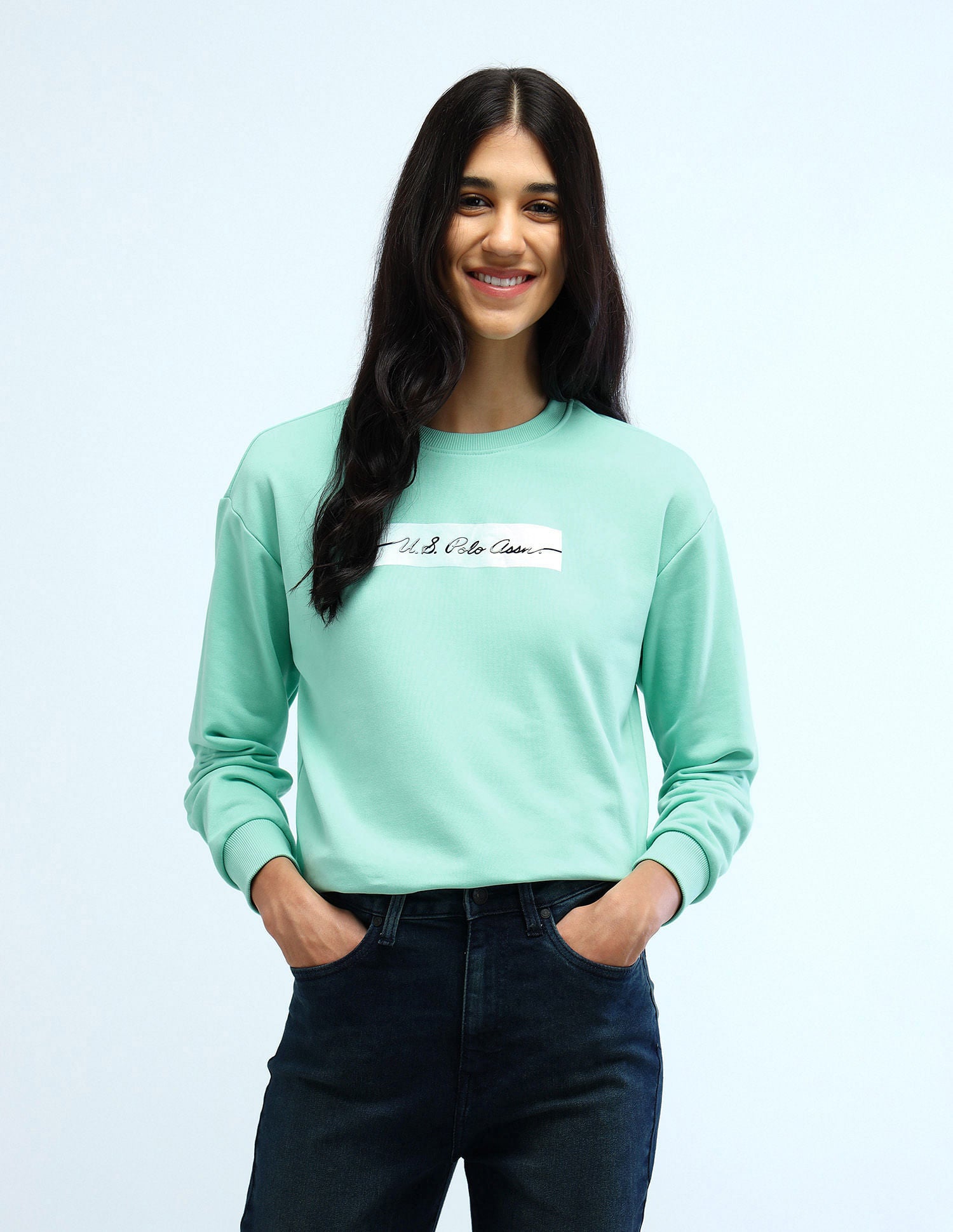 Drop Shoulder Satin Sticker Sweatshirt – Polo India