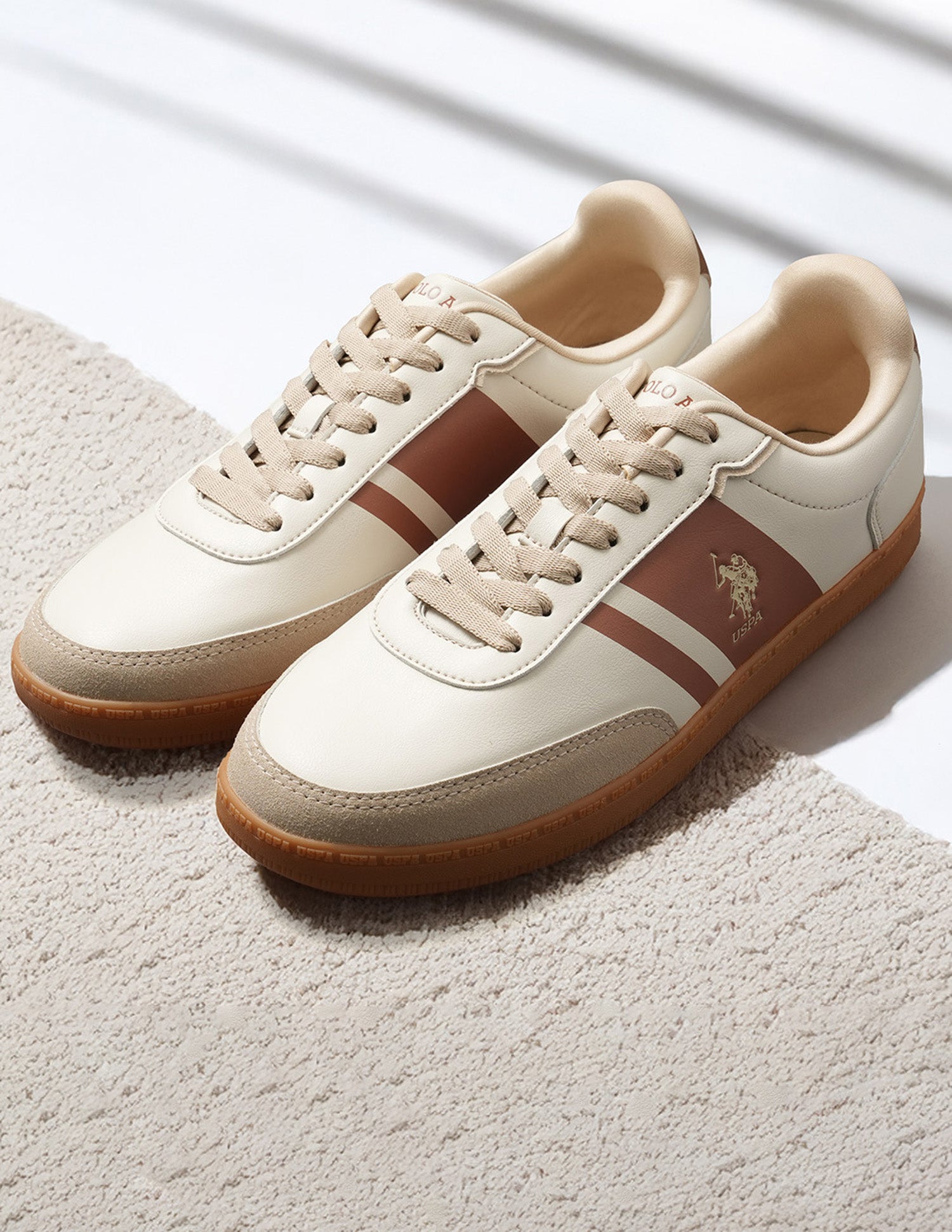 Men Hilton 2.0 Colourblocked Sneakers Beige - U.S. Polo Assn. India | Large