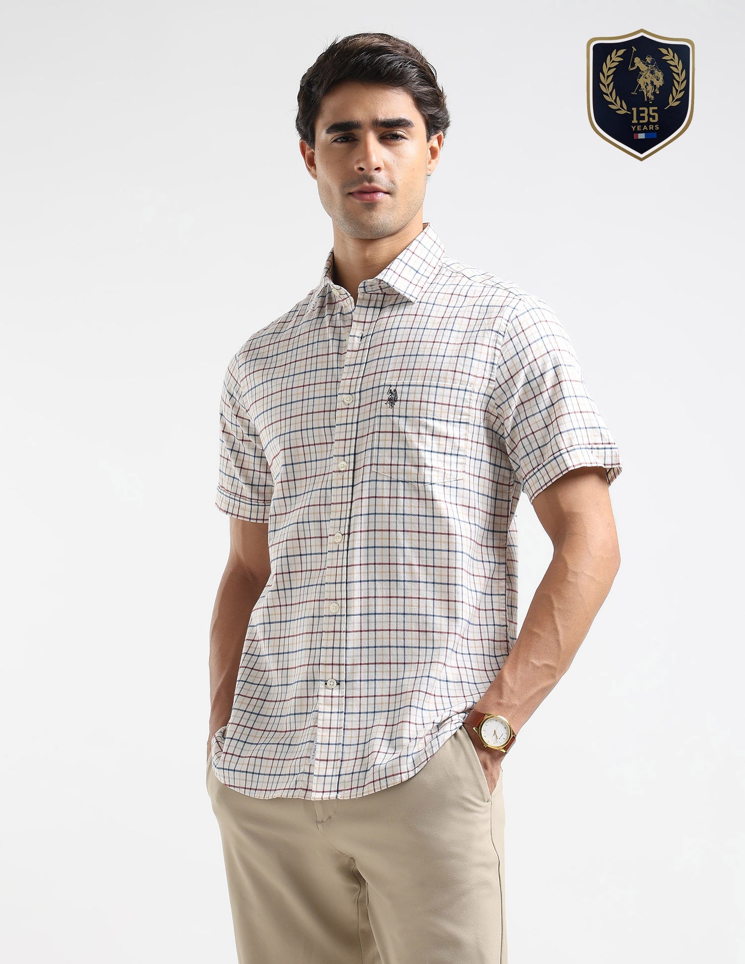 Grid Tattersall Checked Tailored Fit Shirt