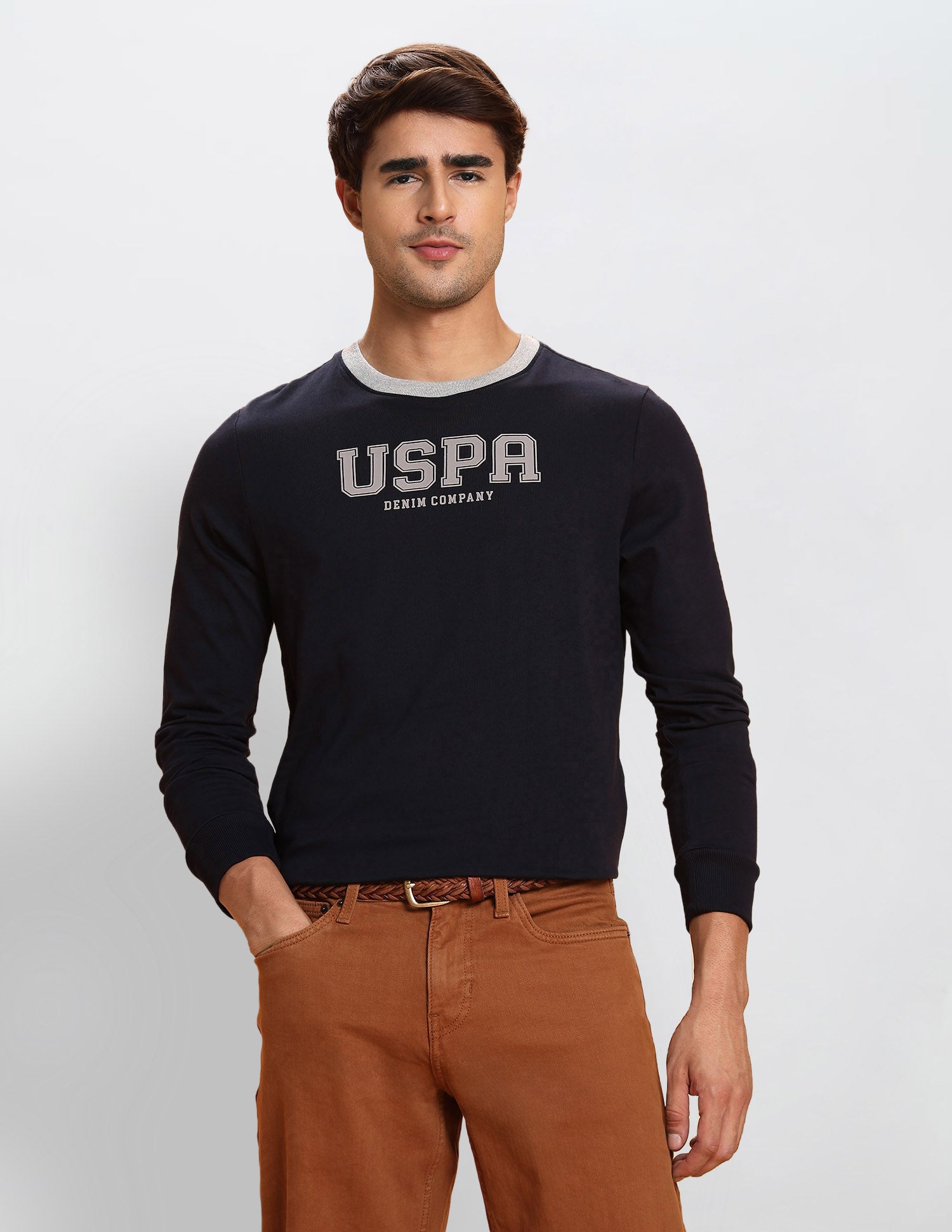 Brand Embossed Pure Cotton T-Shirt