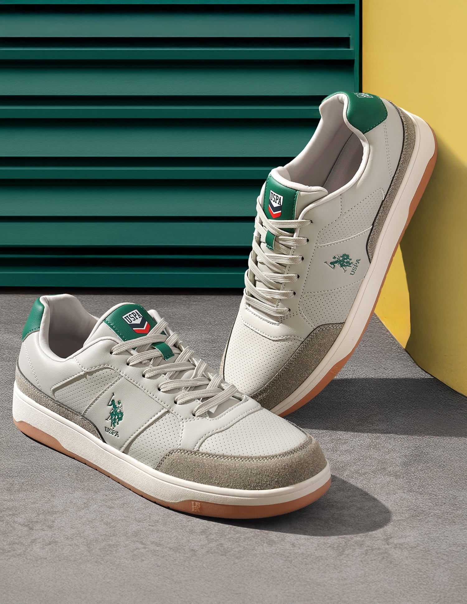 Men Colourblocked Simon Sneakers Grey - U.S. Polo Assn. India | Large