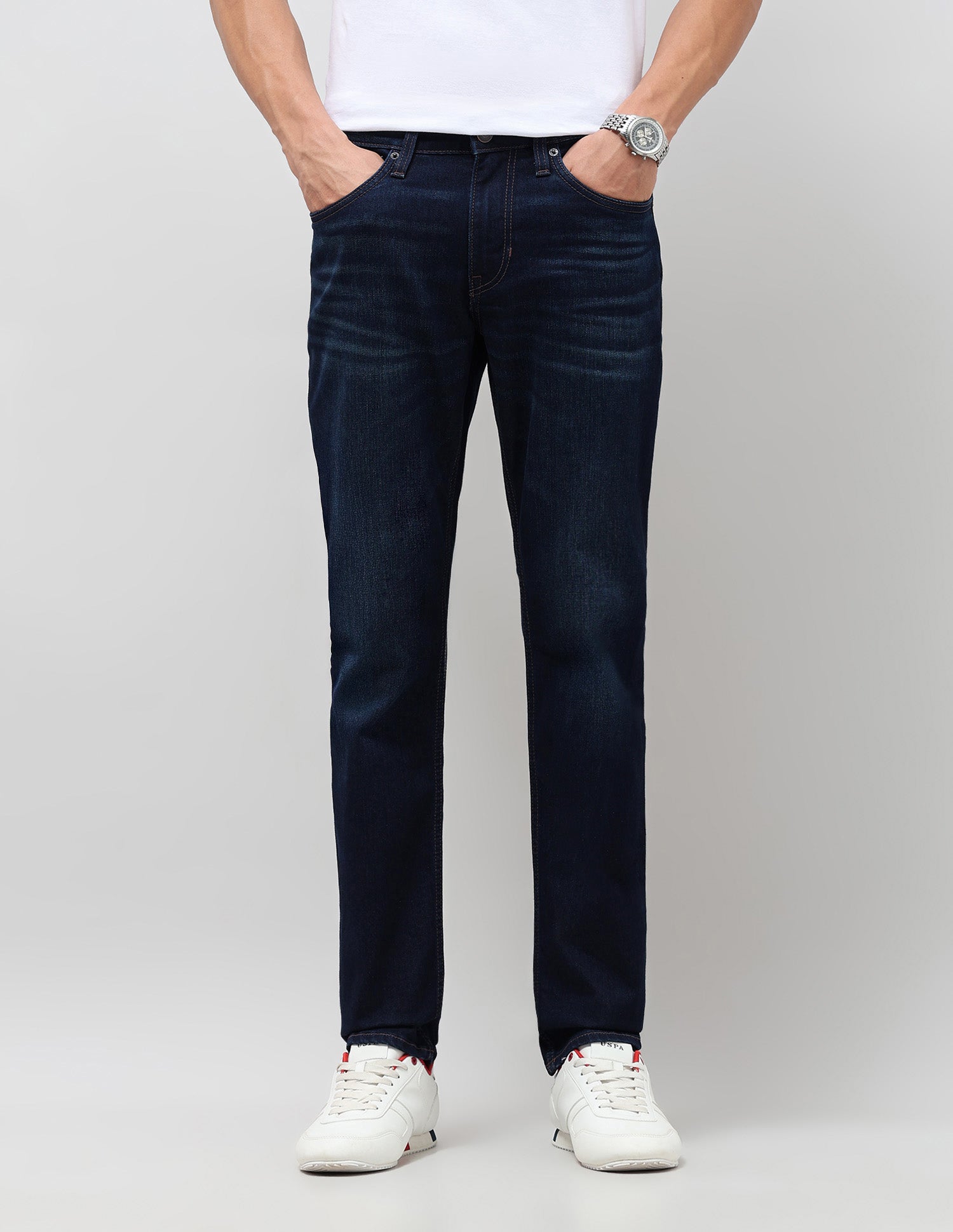 Brandon Slim Tapered Fit Blue Jeans