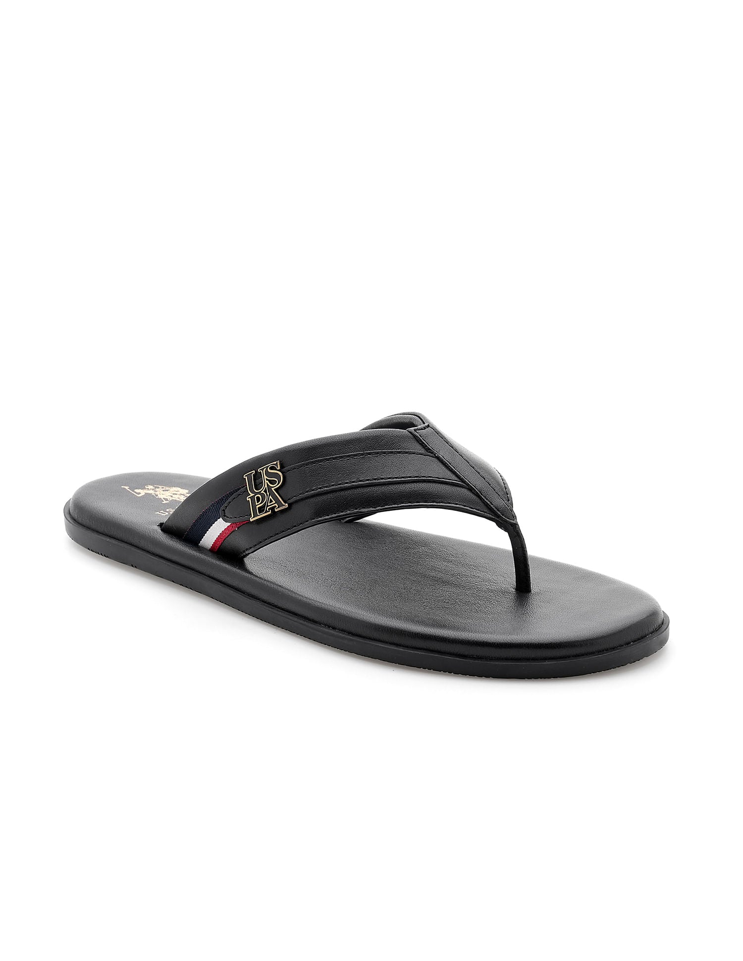 Men Broad Strap Hendrik Flip Flops Black - U.S. POLO ASSN. | Large