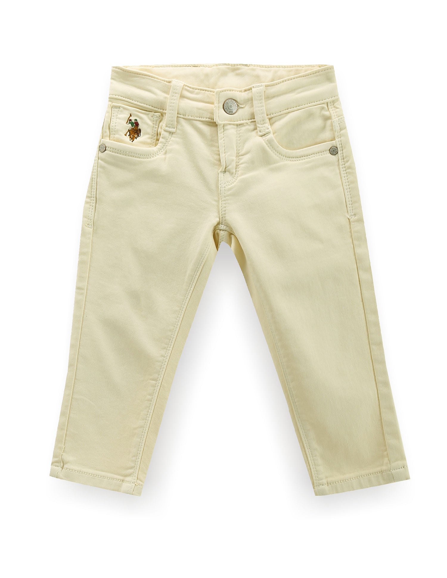 Boys Slim Fit Cream Jeans Cream - U.S. POLO ASSN. | Large