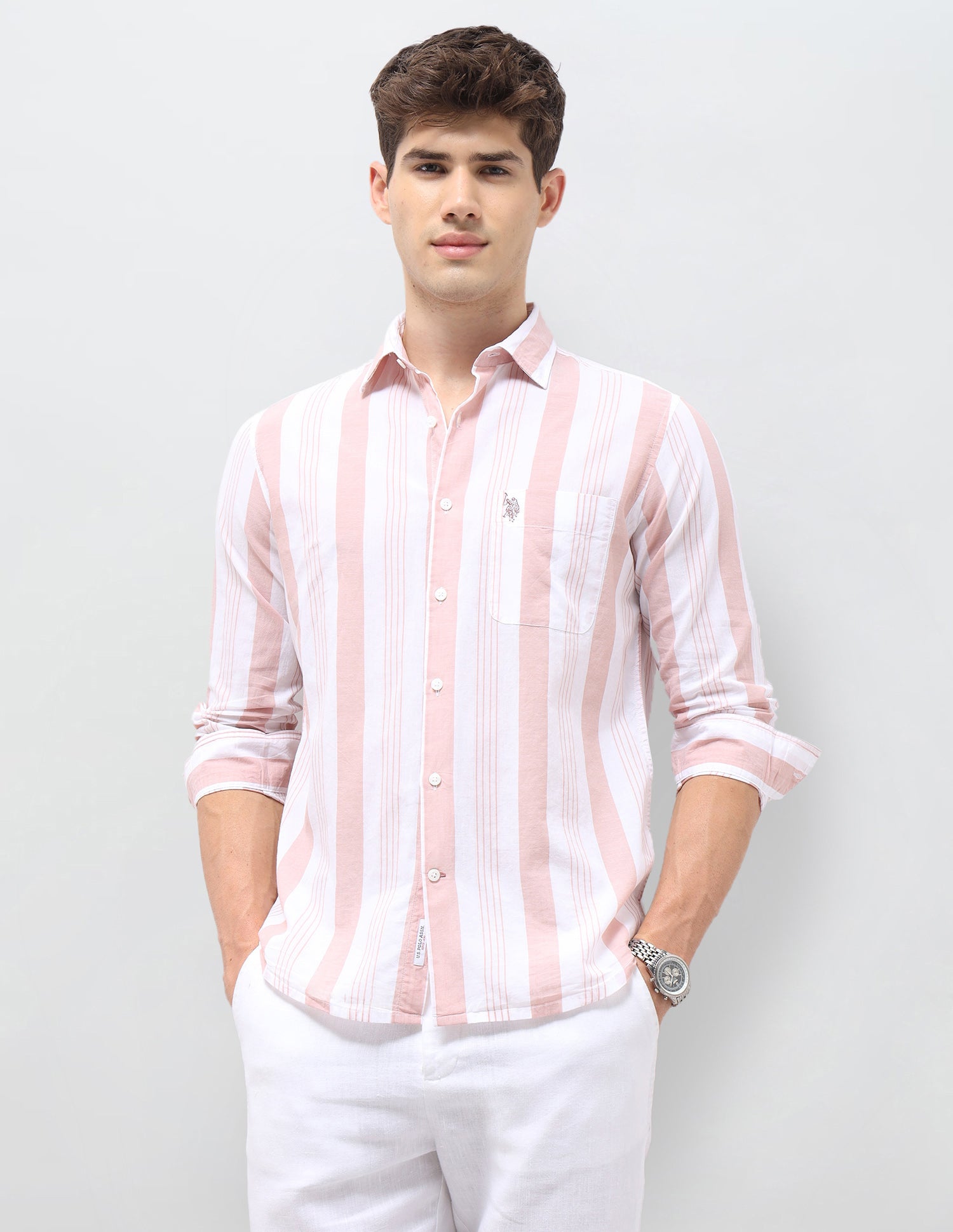 Vertical Striped Tailored Fit Shirt