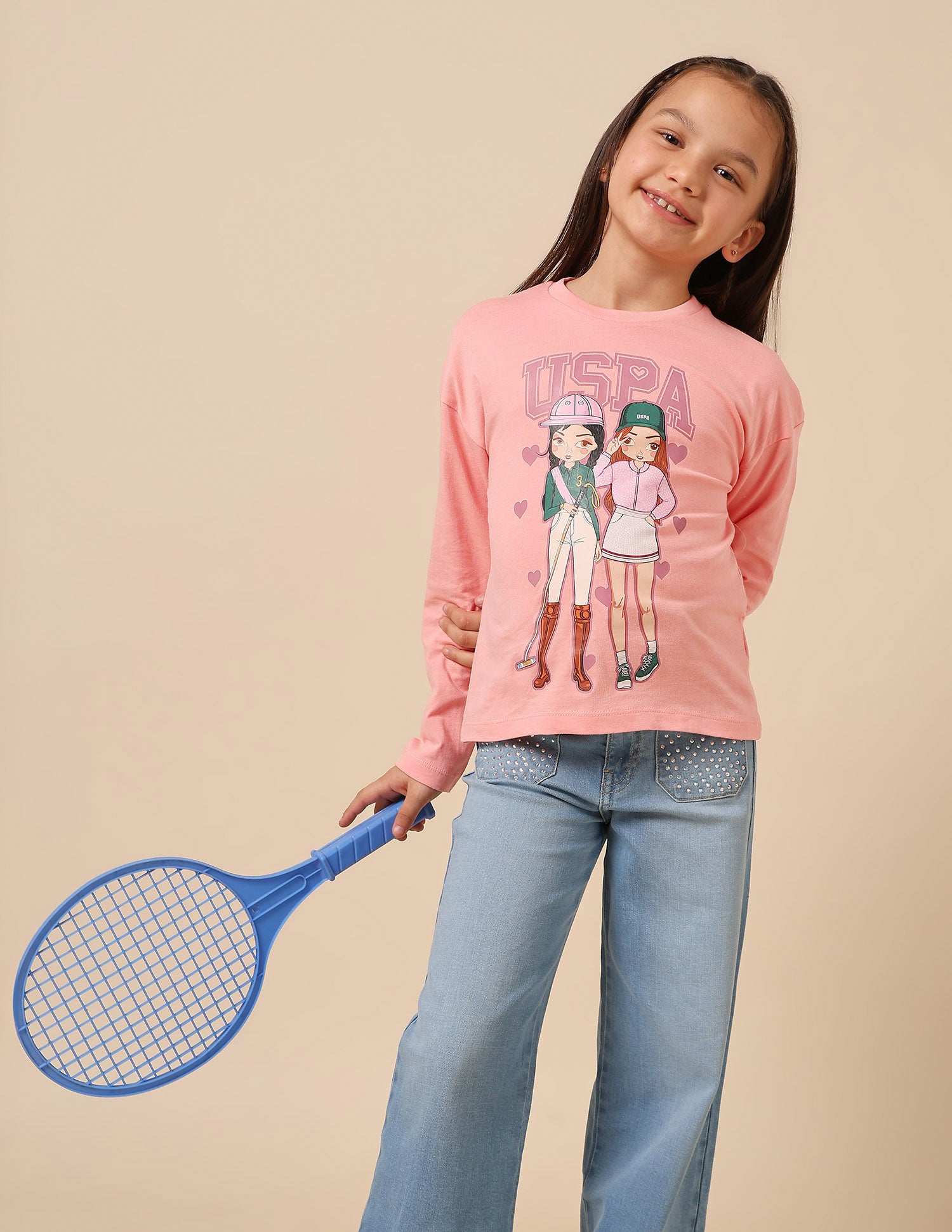 Girls Graphic Brand Printed Top