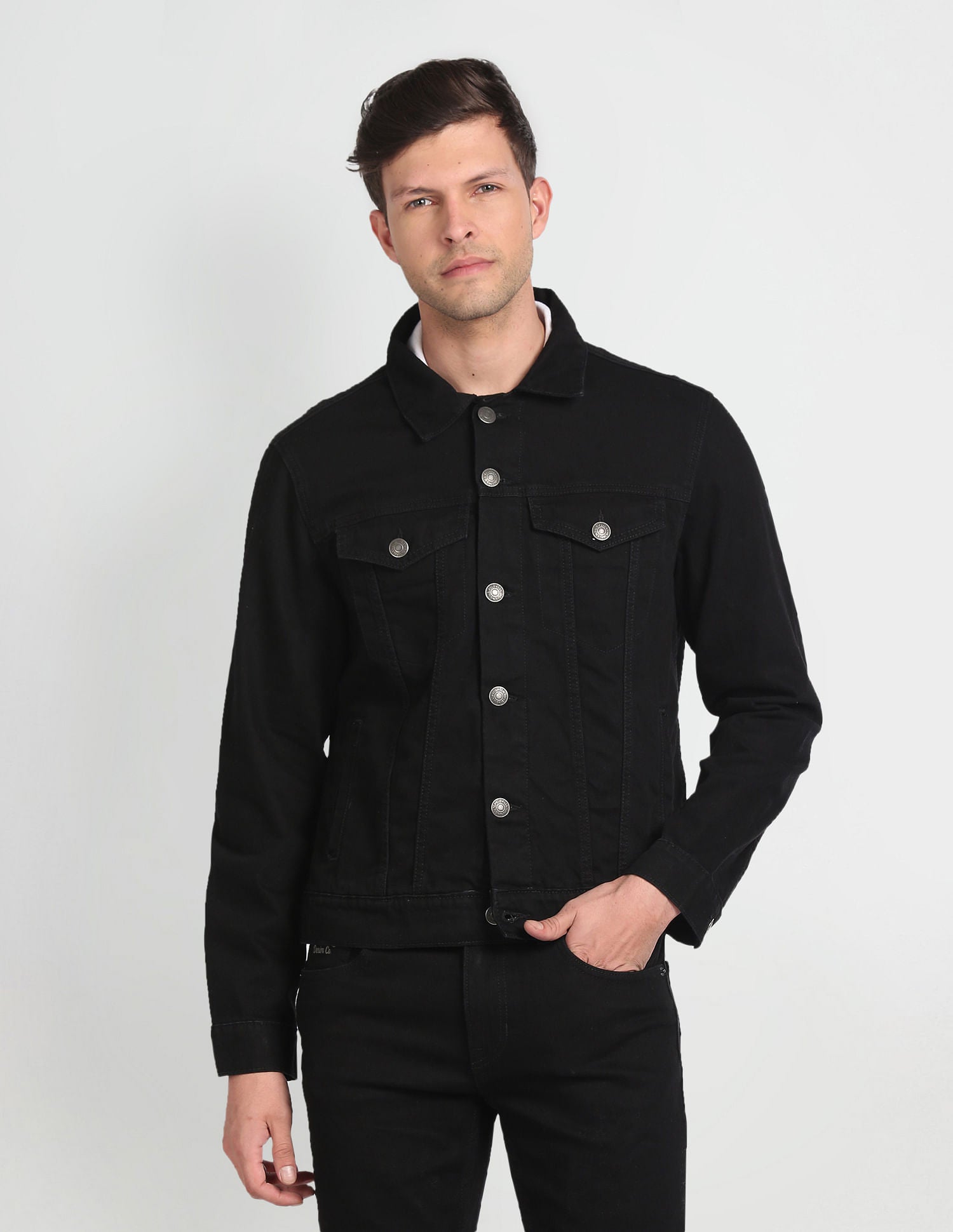 Spread Collar Twill Jacket