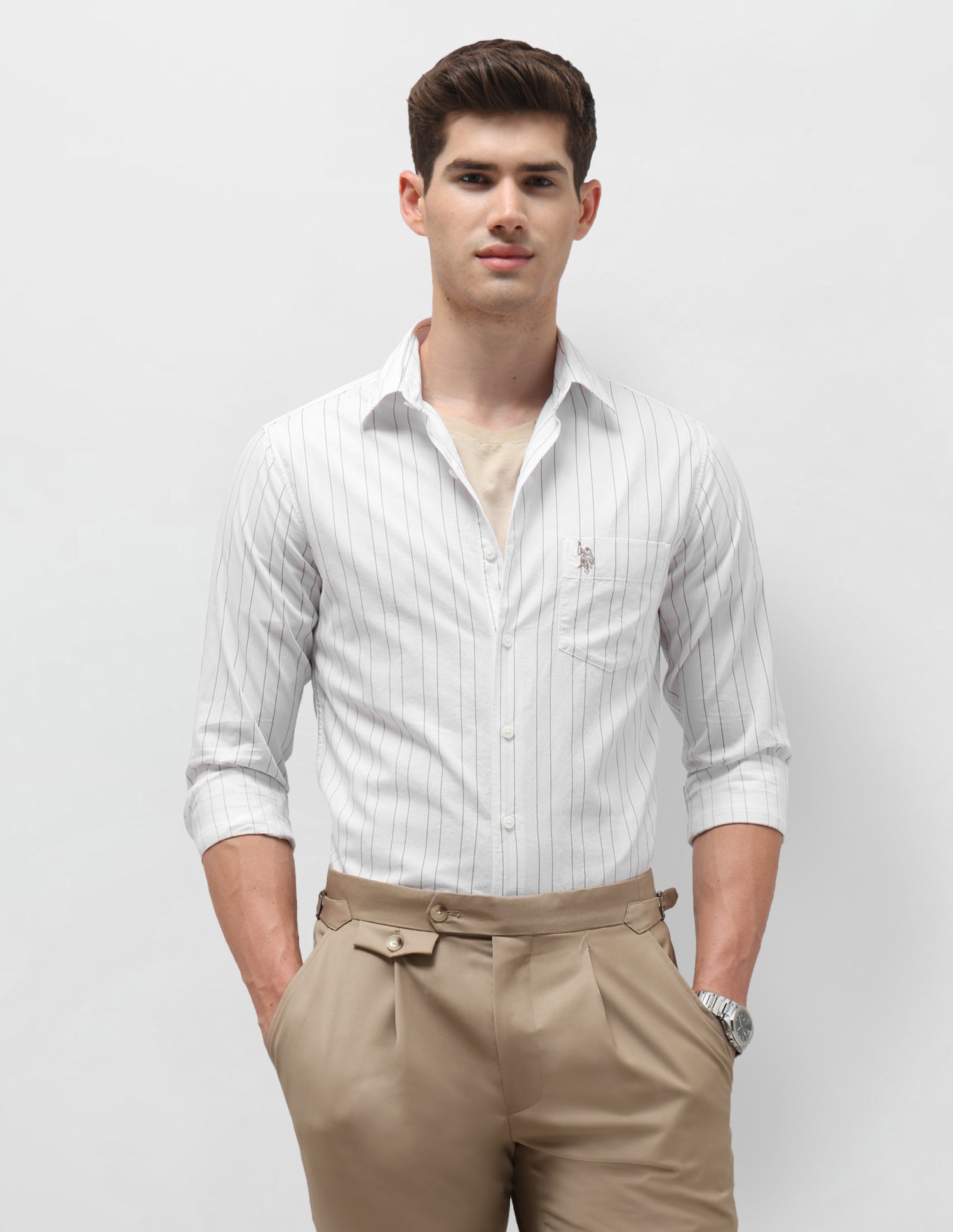 Dobby Vertical Striped Shirt