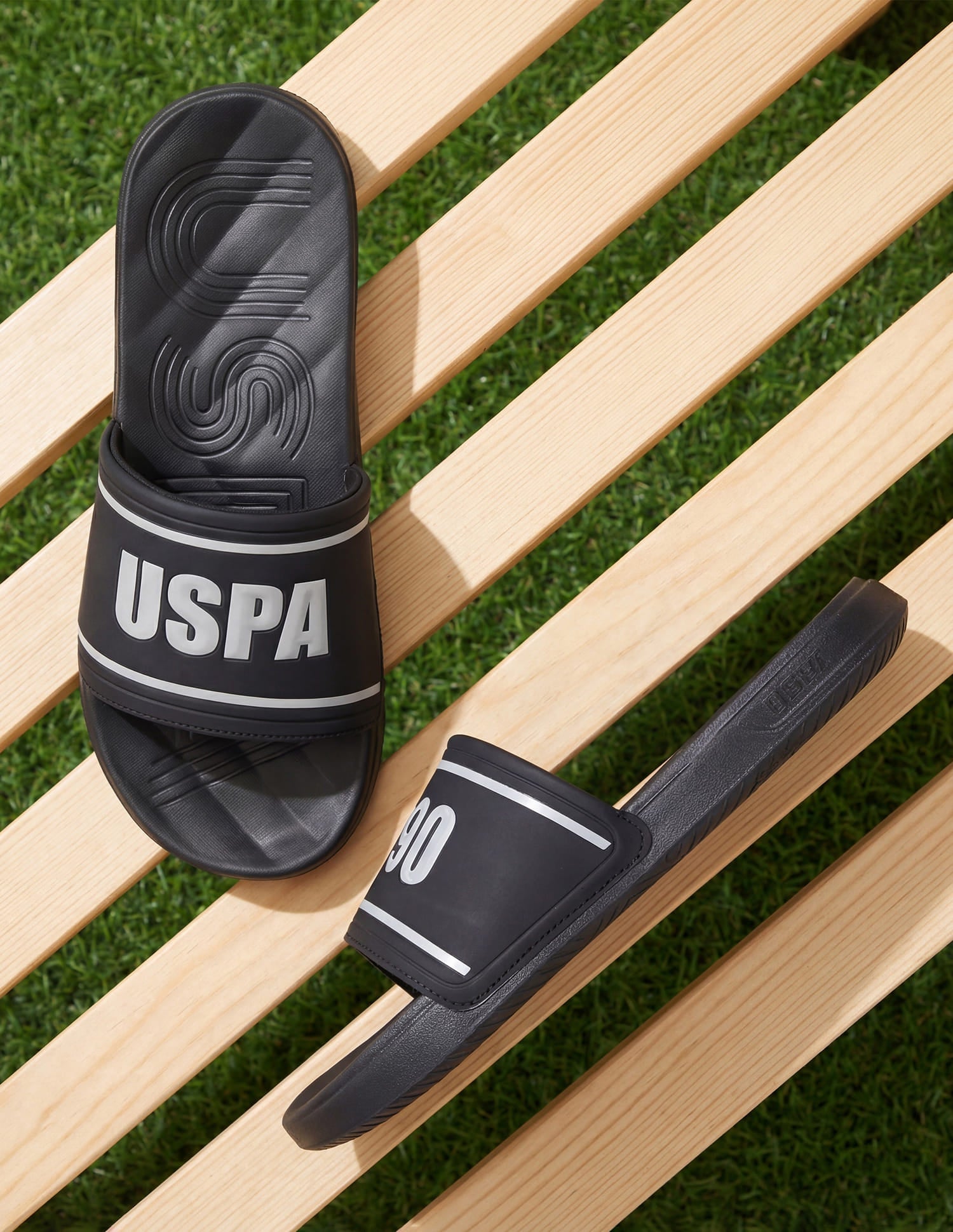 Men Deja Open Toe Slippers Black - U.S. Polo Assn. India | Large