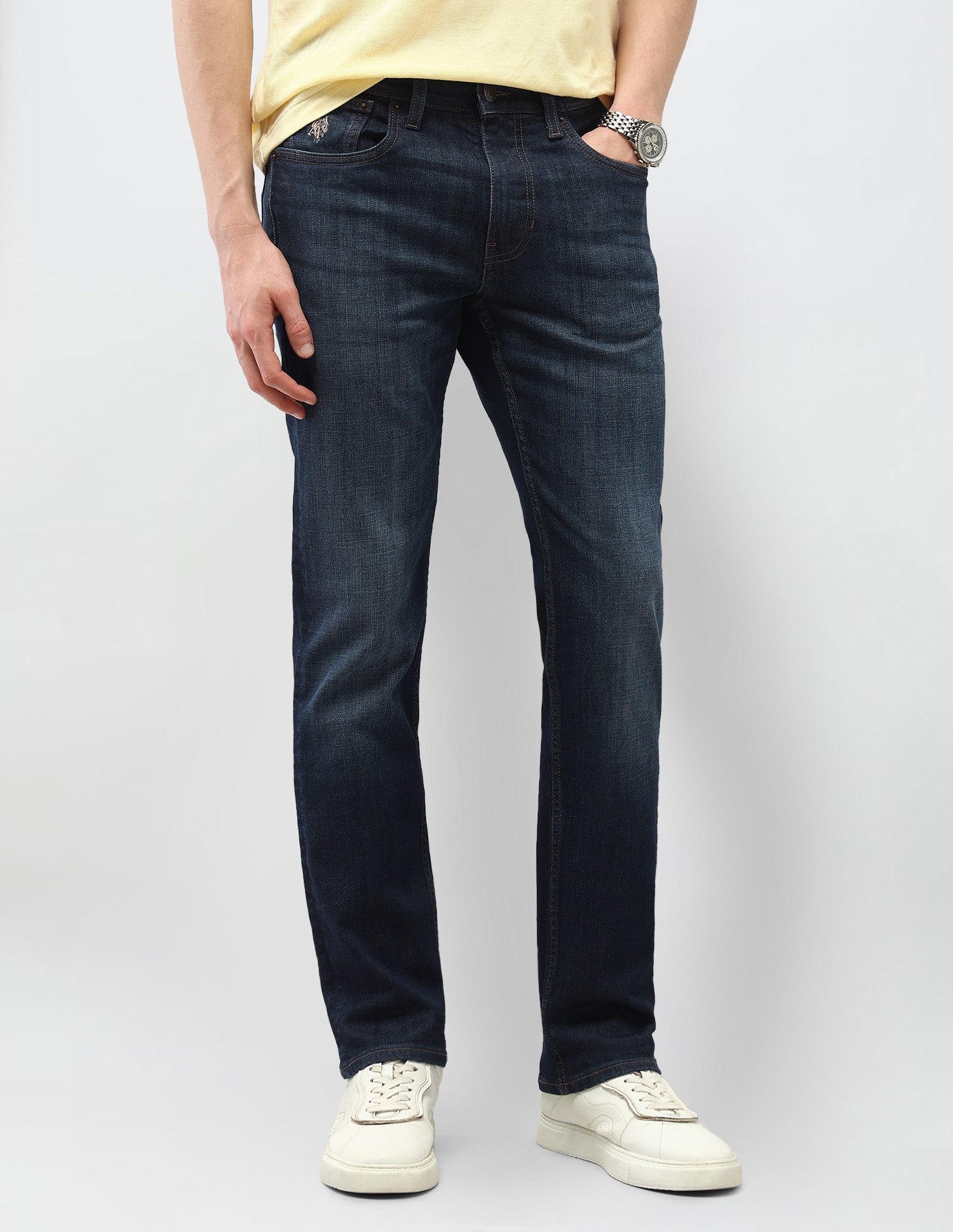 Whiskered Harold Slim Straight Fit Jeans
