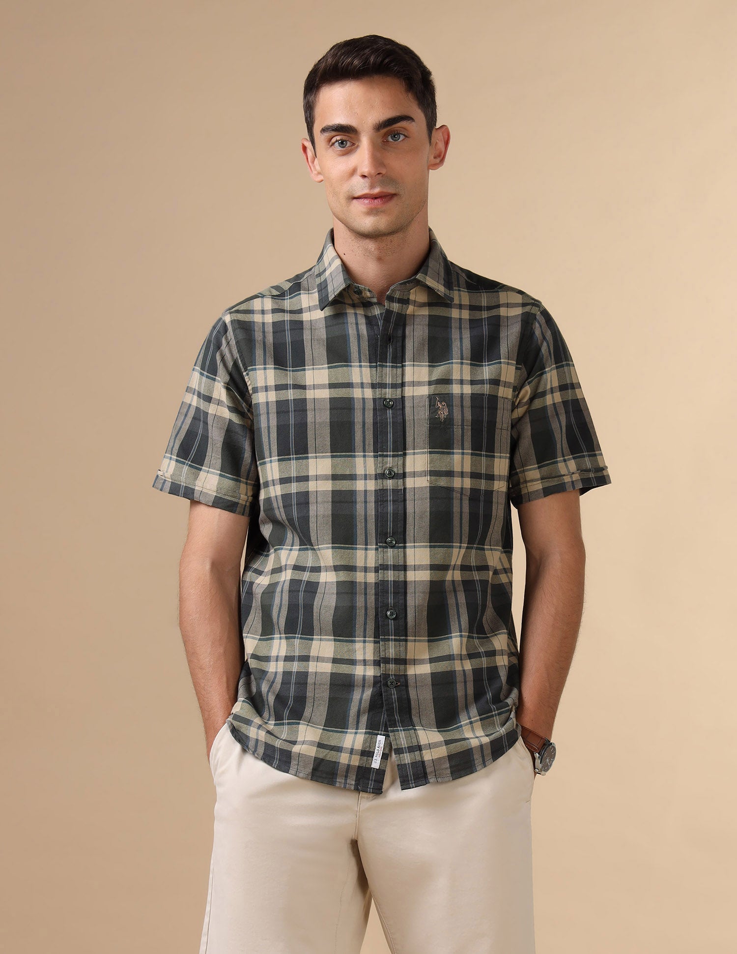 Pure Cotton Plaid Checked Oxford Shirt