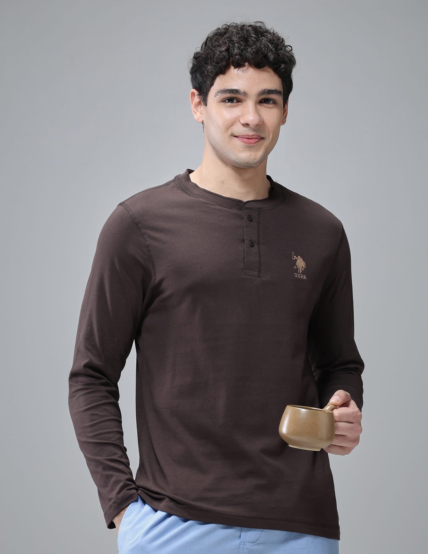 Pure Cotton I694 Lounge Henley T-Shirt - Pack Of 1