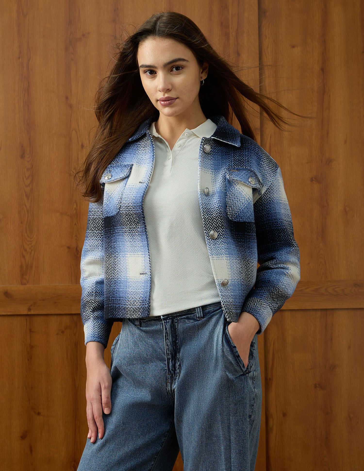 Checked Regular Fit Jacket