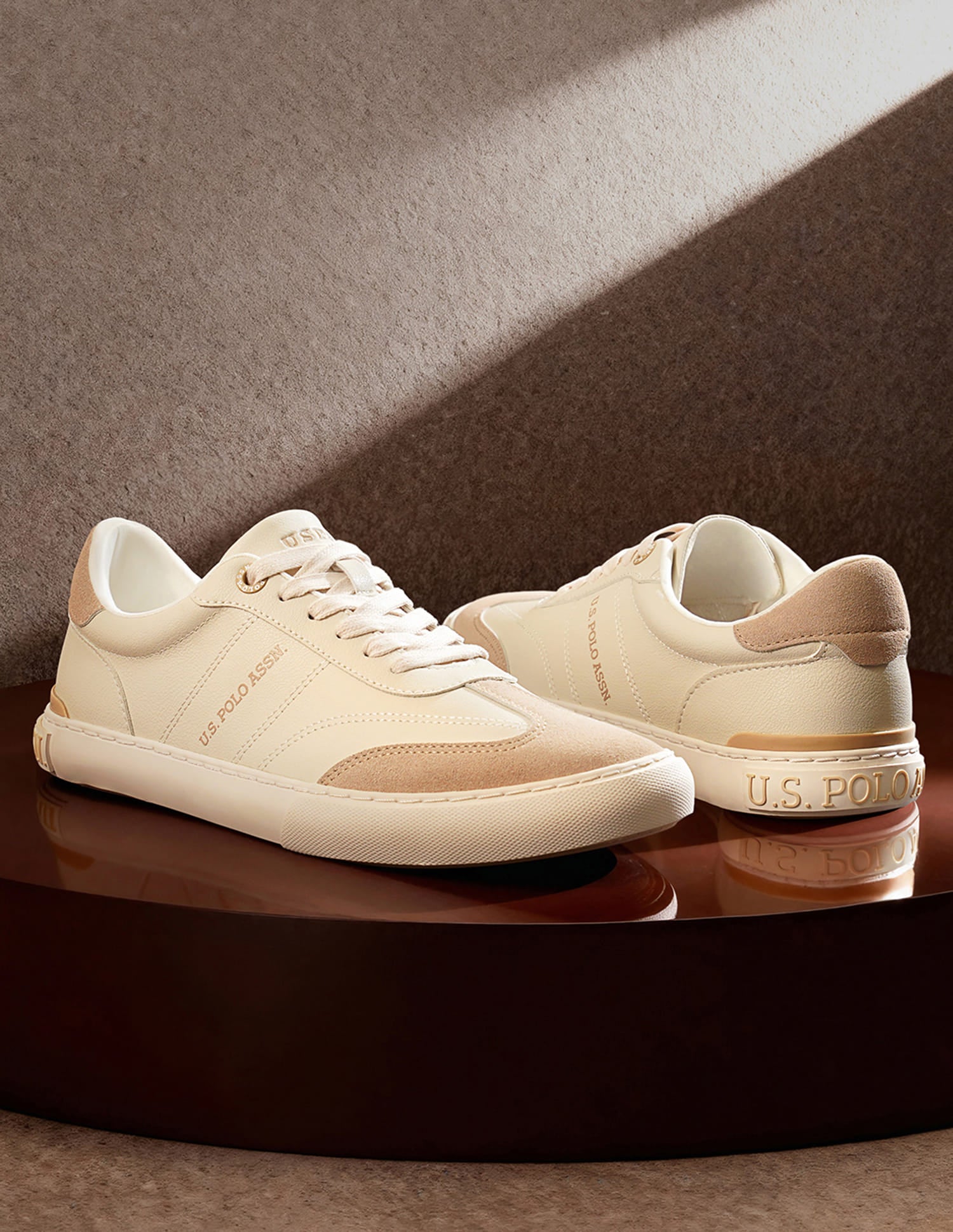 Men Colourblocked Gian 4.0 Sneakers Beige - U.S. Polo Assn. India | Large