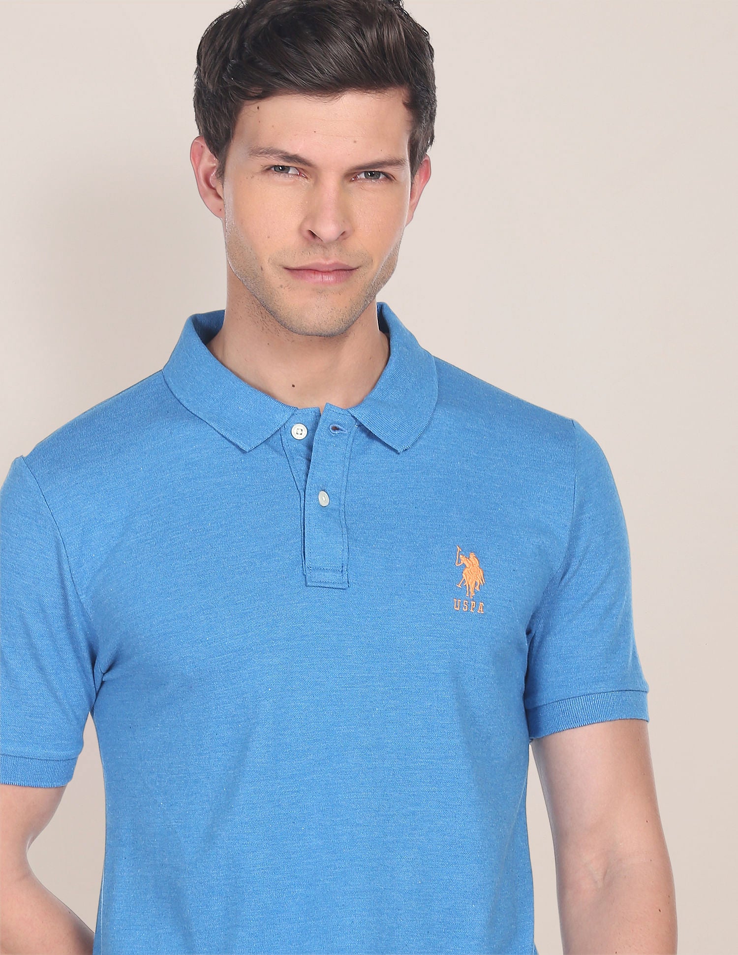 Cotton Bamboo Stretch Polo Shirt Blue - U.S. POLO ASSN. | Large